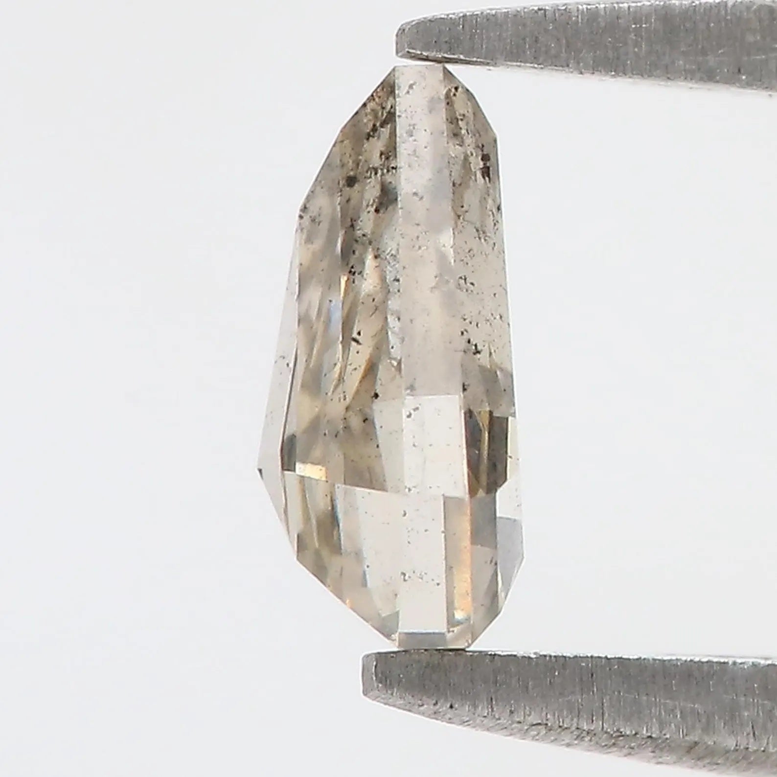 0.96 Ct Natural Loose Coffin Shape Diamond Salt And Pepper Coffin Cut Diamond 6.80 MM Black Grey Color Coffin Rose Cut Diamond QN204