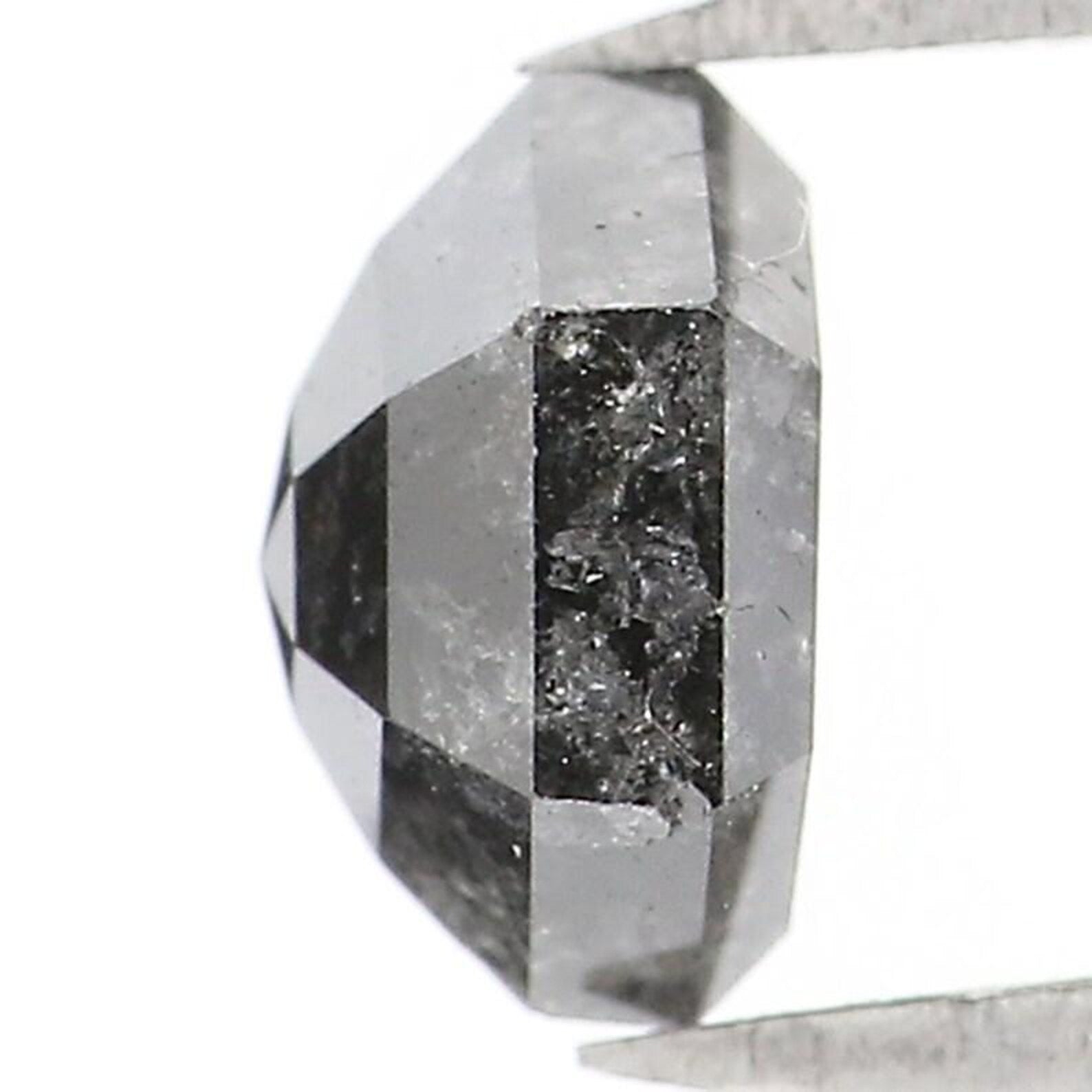 0.92 CT Natural Loose Hexagon Shape Diamond Salt And Pepper Hexagon Diamond 5.80 MM Natural Black Gray Color Hexagon Rose Cut Diamond NQ1594