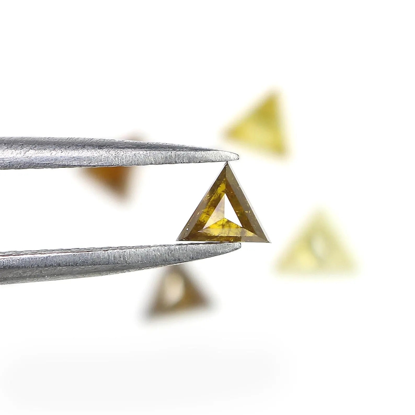 1.22 CT Natural Loose Triangle Shape Diamond Brown Yellow Color Triangle Diamond 4.20 MM Natural Diamond Triangle Rose Cut Diamond NQ1884