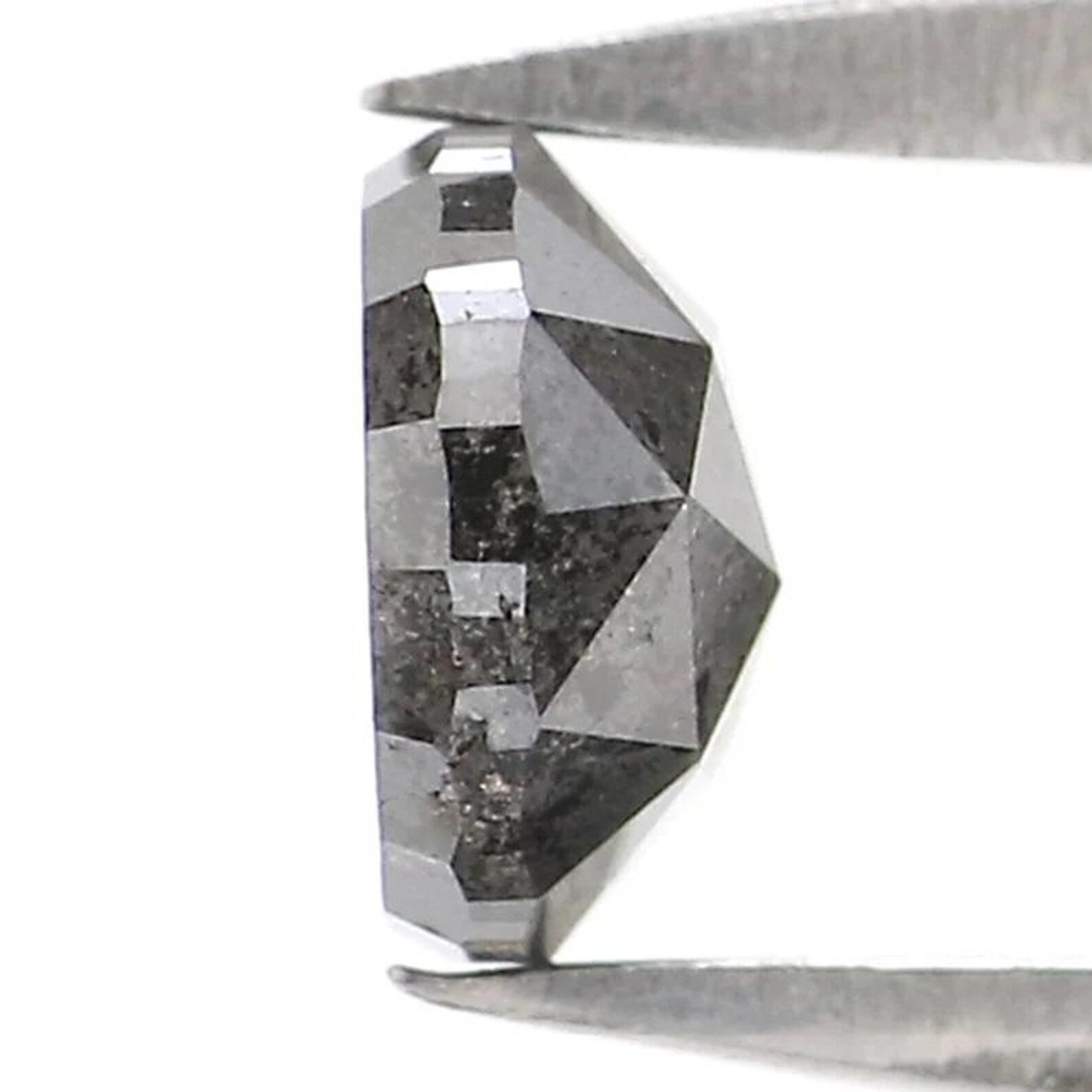 0.52 CT Natural Loose Round Shape Diamond Salt And Pepper Round Cut Diamond 4.95 MM Natural Black Grey Color Round Rose Cut Diamond NQ2435