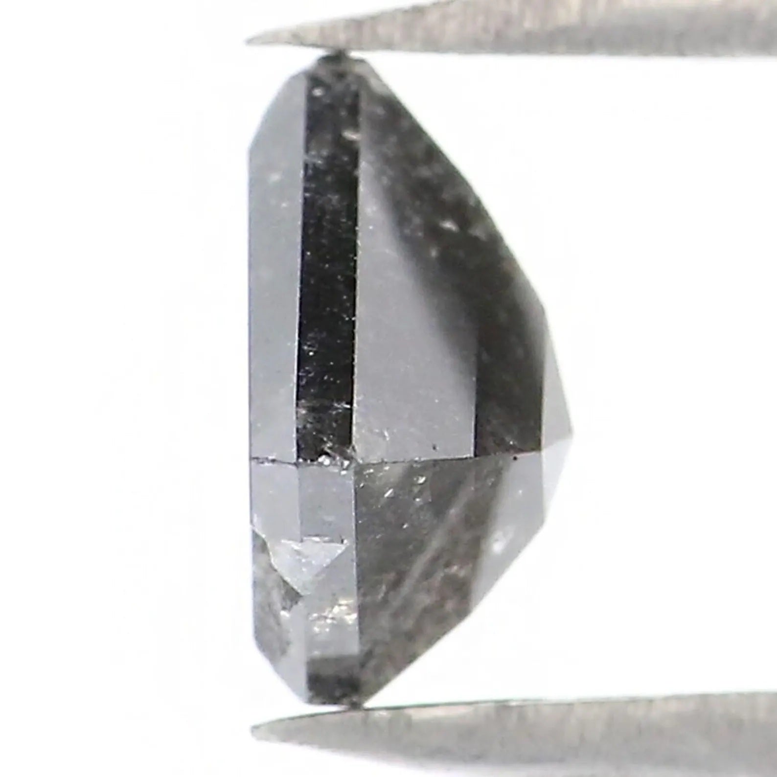 0.80 CT Natural Loose Shield Shape Diamond Black Color Shield Cut Diamond 7.40 MM Natural Loose Black Color Shield Rose Cut Diamond NQ9058