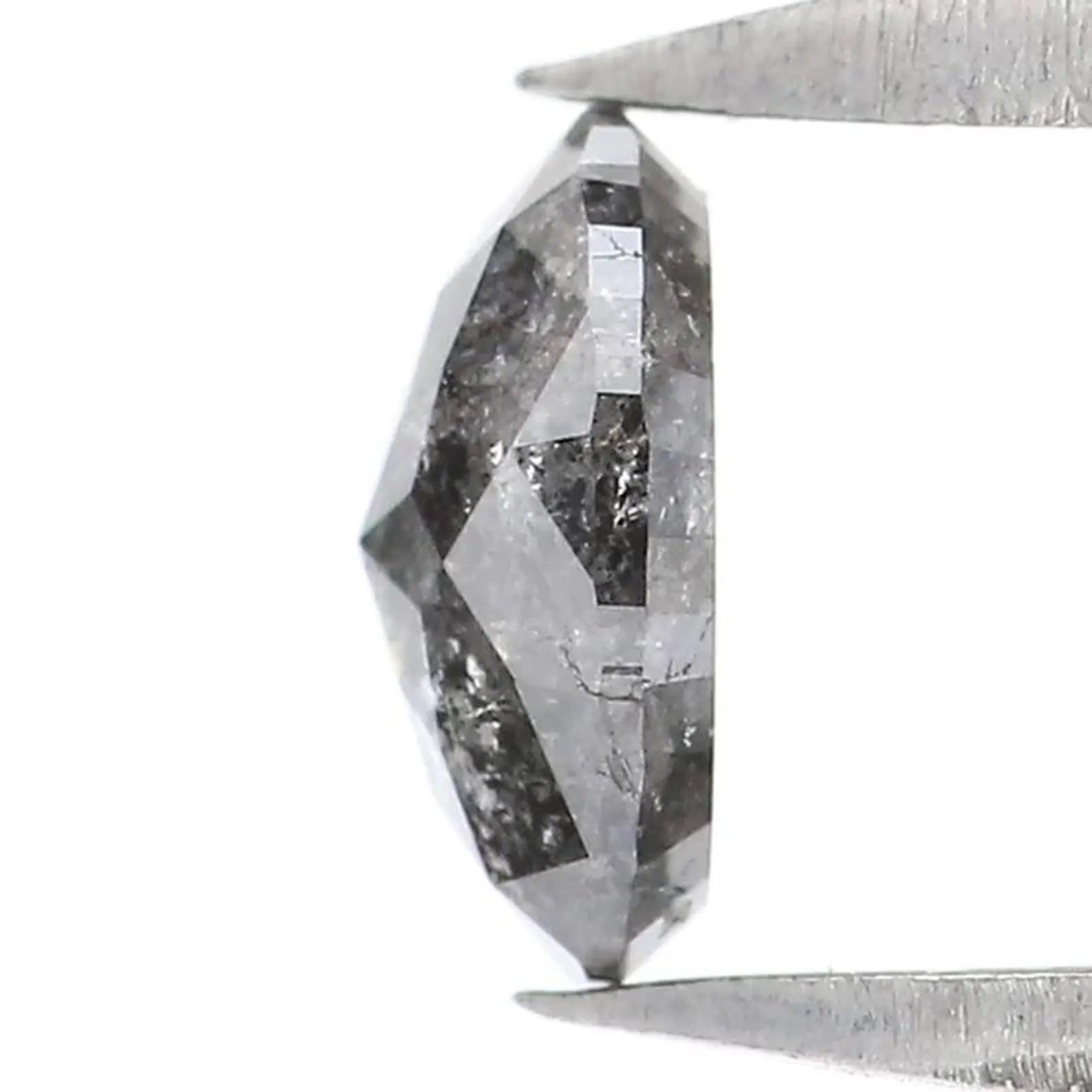 0.40 CT Natural Loose Oval Shape Diamond Salt And Pepper Oval Diamond 5.50 MM Natural Loose Black Grey Color Oval Rose Cut Diamond NQ2116