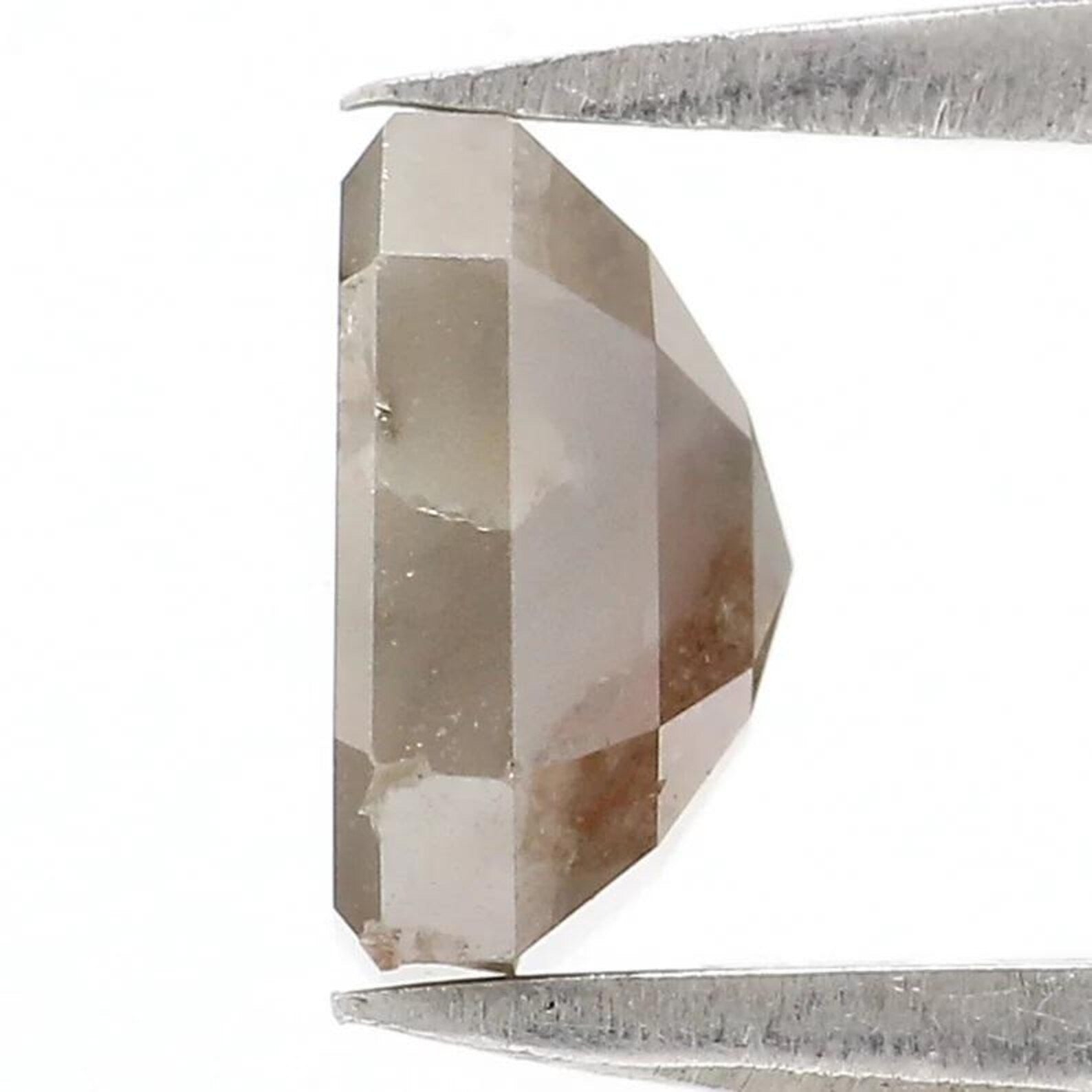 1.42 CT Natural Loose Emerald Shape Diamond Grey Color Emerald Diamond 6.80 MM Natural Loose Brown Color Emerald Rose Cut Diamond NQ2437