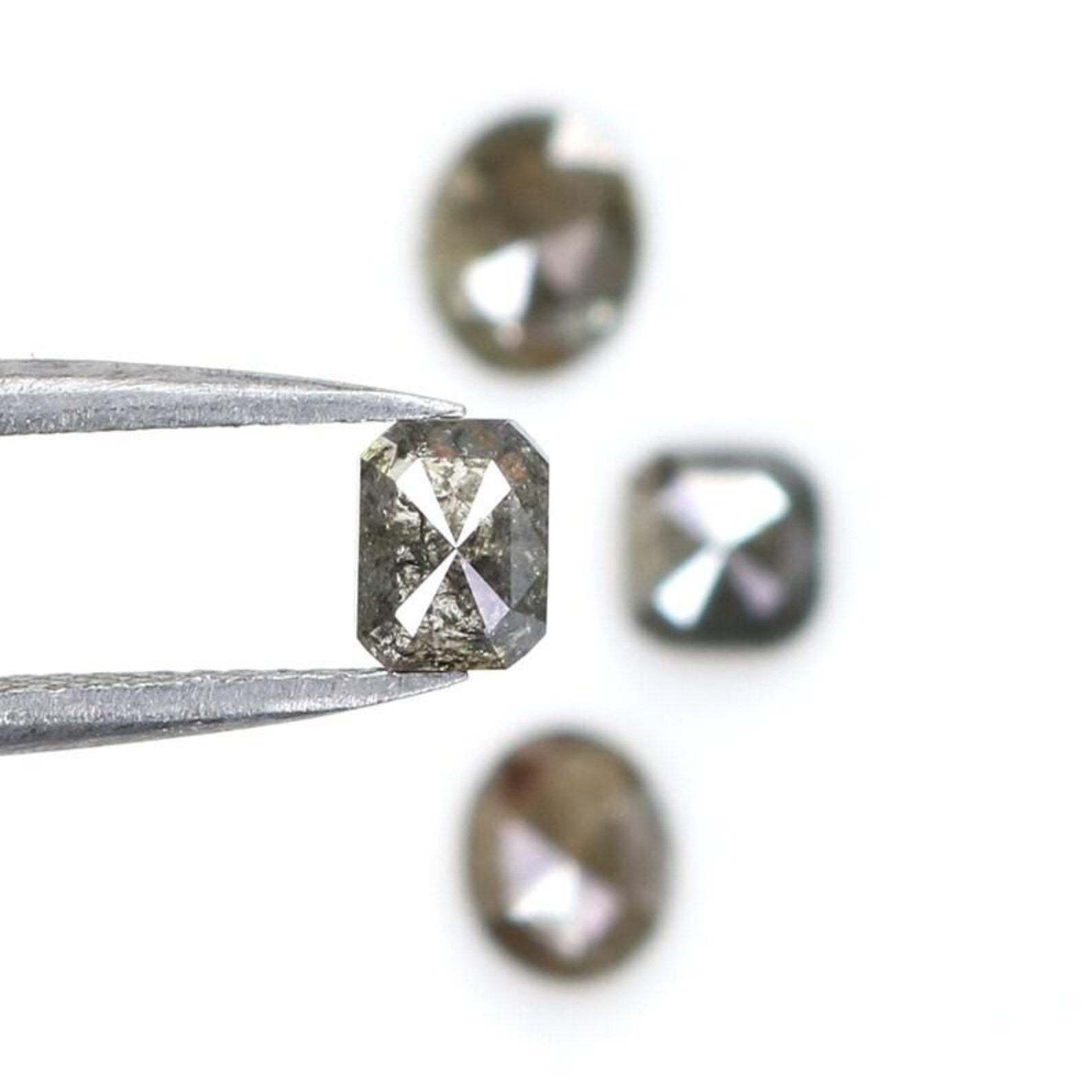 1.98 Ct Natural Loose Mix Shape Diamond Salt And Pepper Mix Shape Diamond 4.60 MM Natural Loose Gray Color Mix Shape Rose Cut Diamond NQ8428