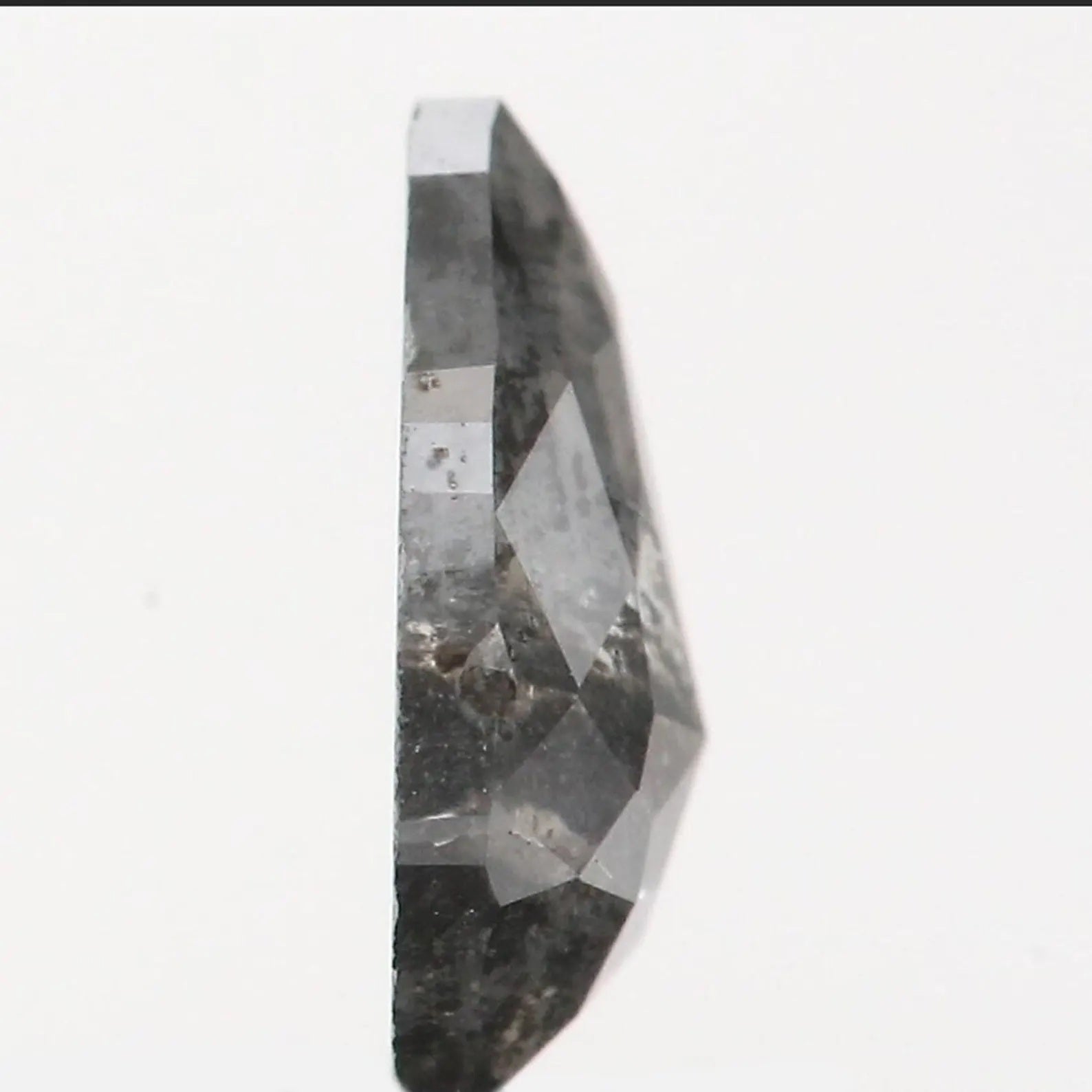 0.49 Ct Natural Loose Pear Shape Diamond Salt And Pepper Pear Cut Diamond 6.50 MM Natural Loose Black Grey Color Pear Rose Cut Diamond NQ365