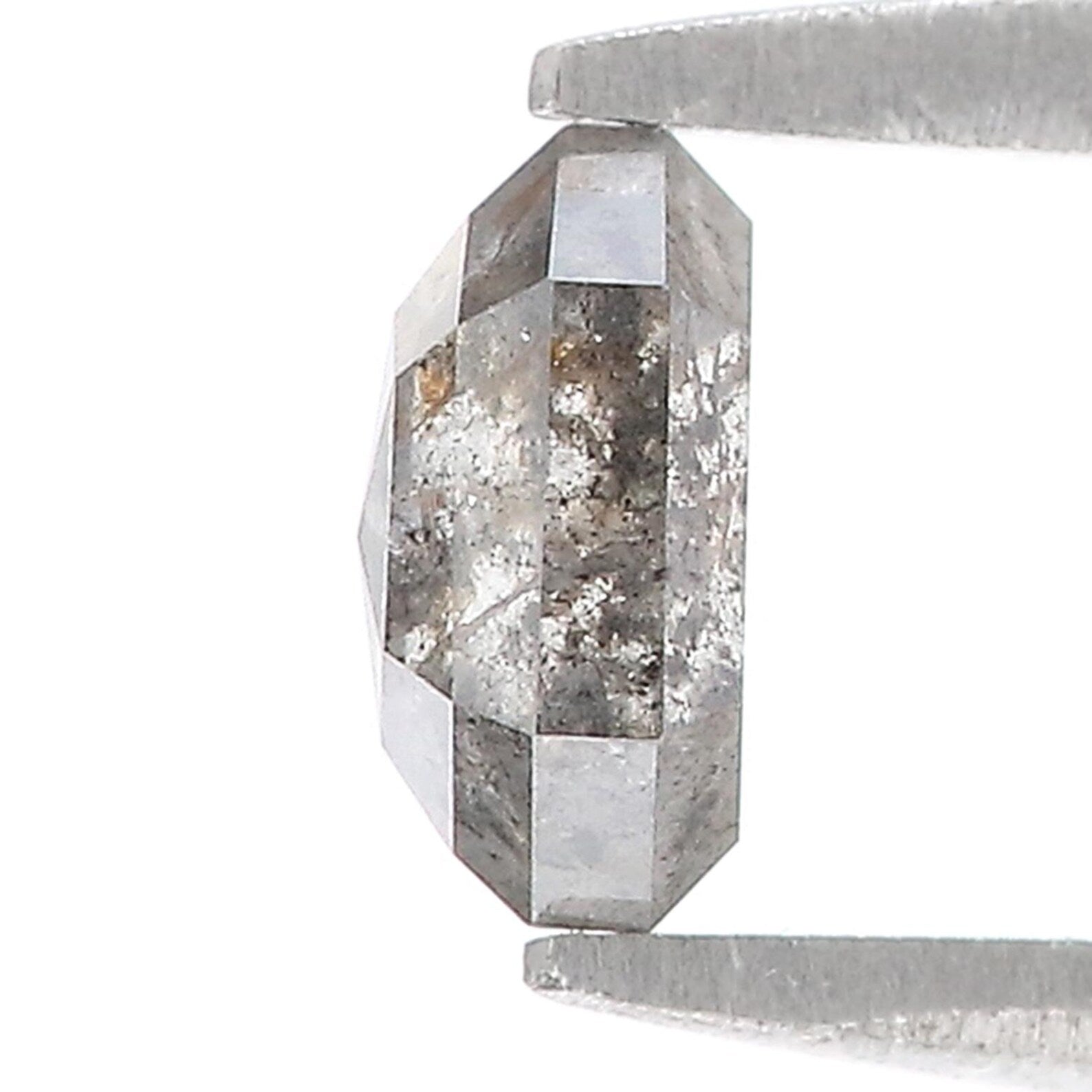 0.74 CT Natural Loose Hexagon Shape Diamond Salt And Pepper Diamond 6.05 MM Natural Loose Black Grey Color Hexagon Rose Cut Diamond QN585