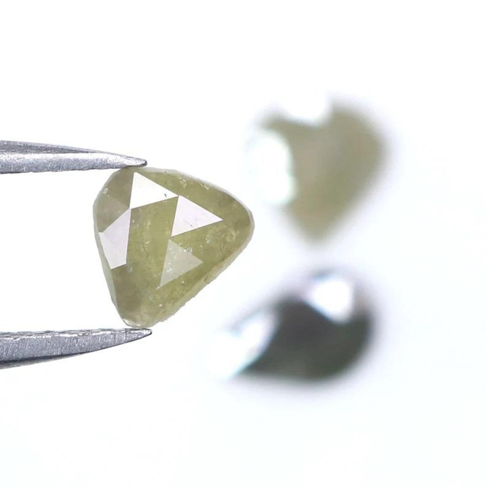 1.16 CT Natural Loose Slice Shape Diamond Yellow Color Irregular Cut Diamond 6.45 MM Natural Diamond Grey Color Slice Rose Cut Diamond NQ616