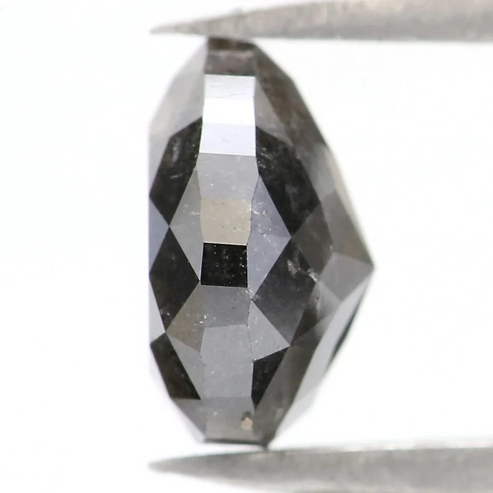 1.77 Ct Natural Loose Pear Shape Diamond Salt And Pepper Pear Diamond 7.60 MM Natural Diamond Black Grey Color Pear Rose Cut Diamond NQ8984