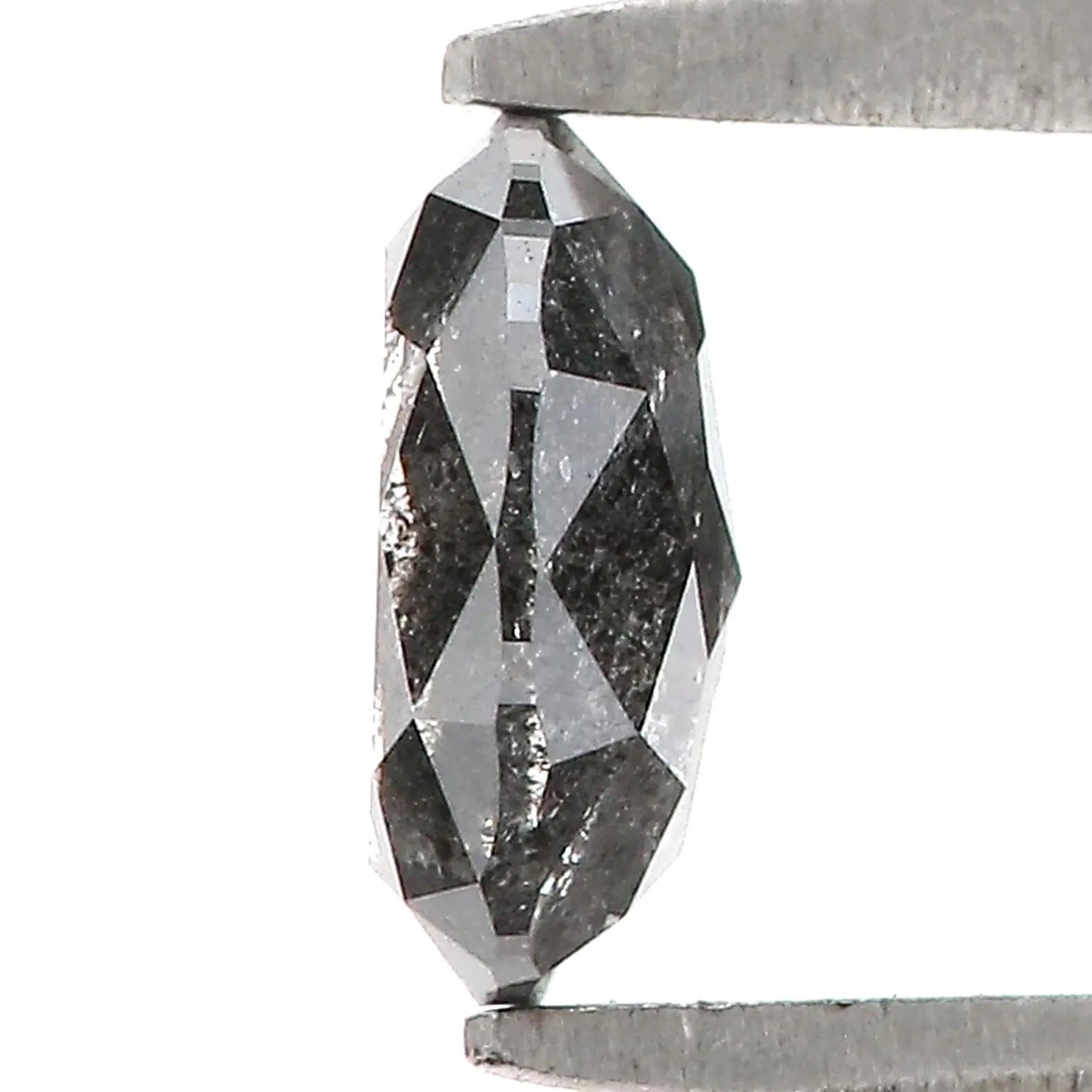 0.75 Ct Natural Loose Oval Shape Diamond Salt and Pepper Oval Cut Diamond 6.35 MM Natural Loose Black Grey Color Oval Rose Cut Diamond NQ933
