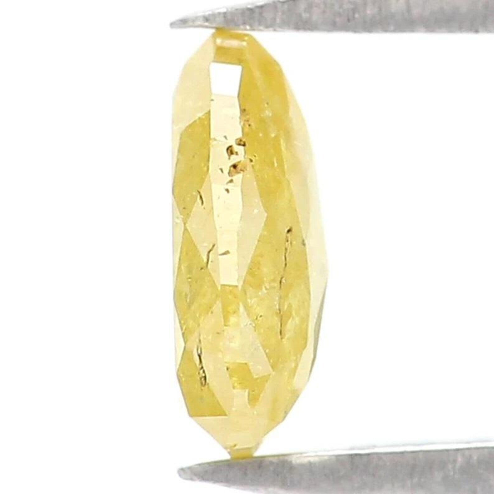 0.53 CT Natural Loose Pear Shape Diamond Yellow Color Pear Diamond 5.95 MM Natural Loose Diamond Yellow Color Pear Rose Cut Diamond NQ1975