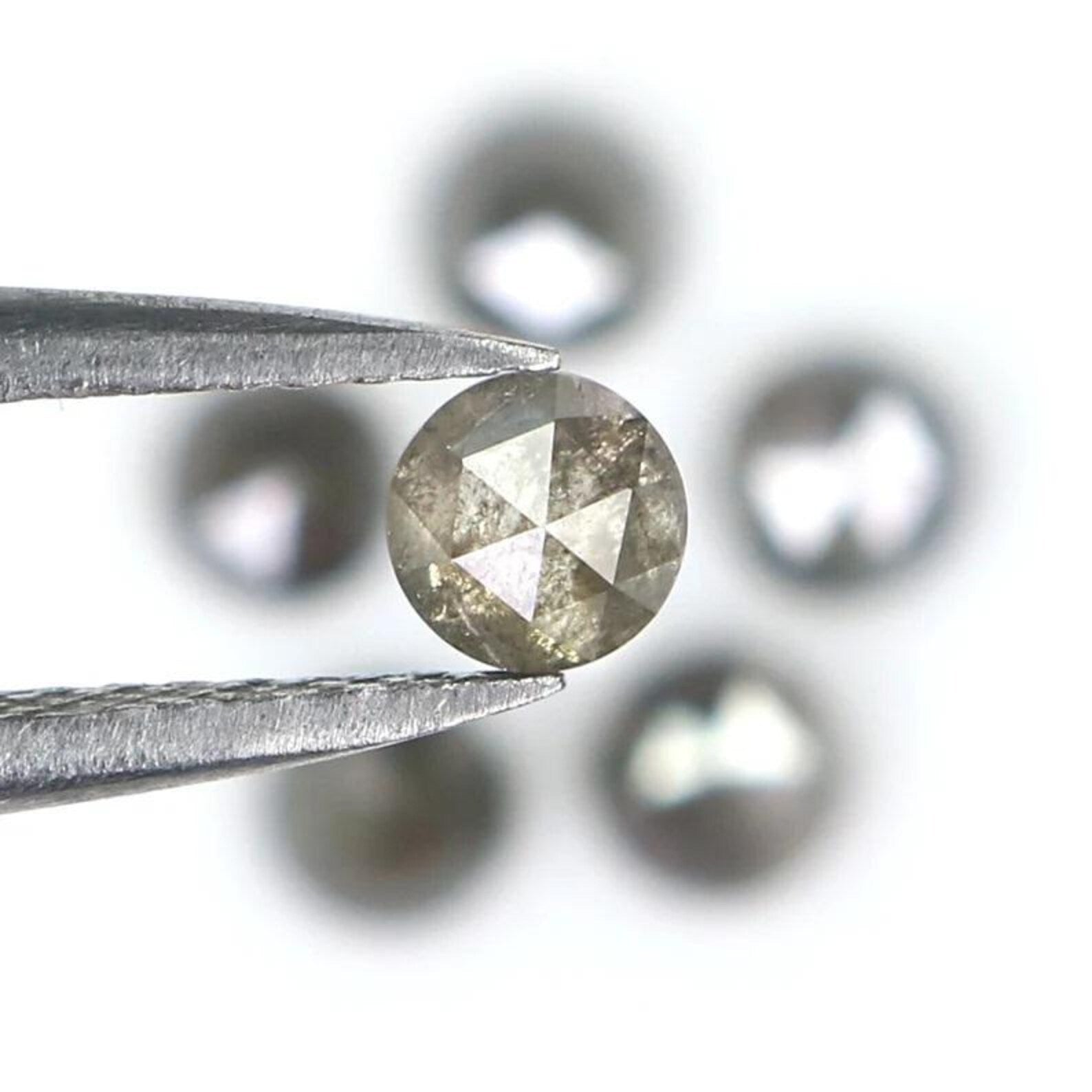 1.52 CT Natural Loose Round Shape Diamond Salt And Pepper Round Diamond 3.45 MM Natural Loose Black Gray Color Round Rose Cut Diamond NQ2091