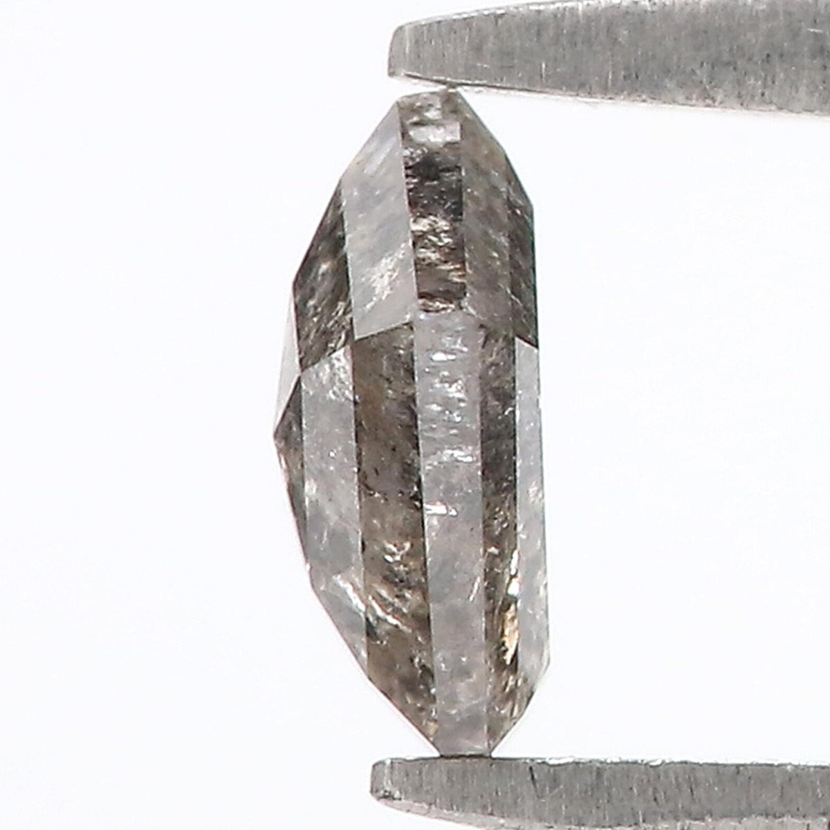 0.70 CT Natural Loose Pentagon Diamond Salt And Pepper Pentagon Diamond 6.35 MM Natural Black Gray Color Pentagon Rose Cut Diamond NQ1373