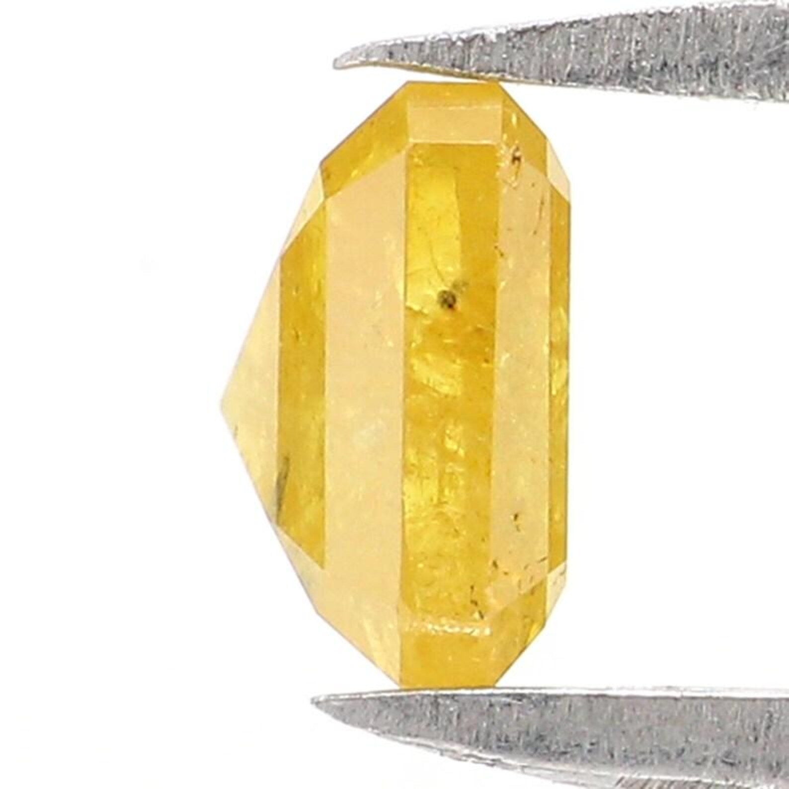 0.76 CT Natural Loose Emerald Shape Diamond Yellow Color Emerald Cut Diamond 5.05 MM Natural Loose Diamond Emerald Rose Cut Diamond NQ2212