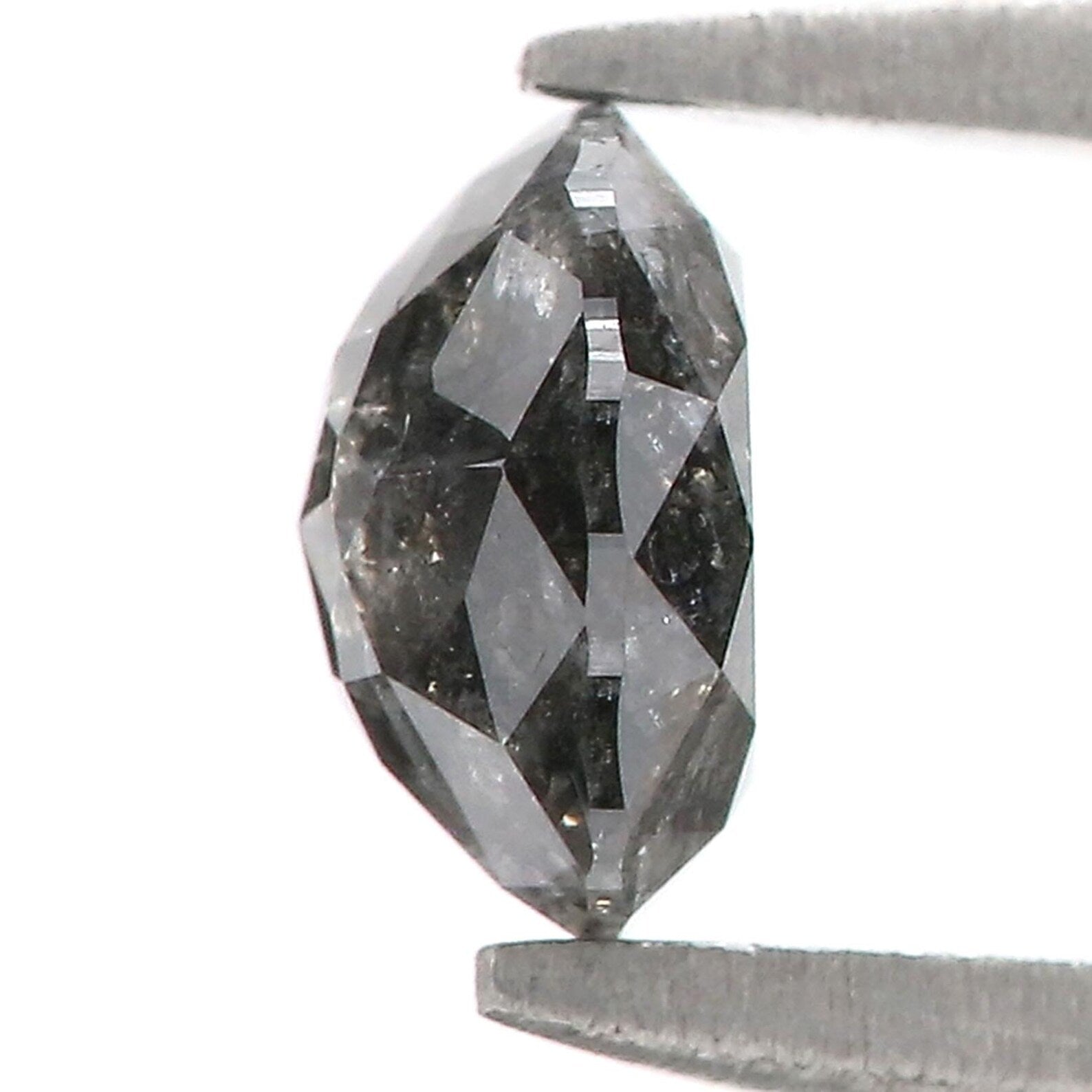 0.96 Ct Natural Loose Round Shape Diamond Salt And Pepper Round Cut Diamond 6.00 MM Natural Black Grey Color Round Rose Cut Diamond QN1216