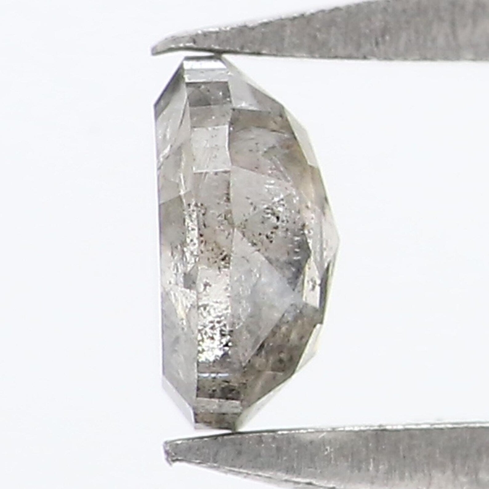 0.24 Ct Natural Loose Oval Shape Diamond Salt And Pepper Oval Cut Diamond 4.00 MM Natural Black Grey Color Oval Rose Cut Diamond NQ9304