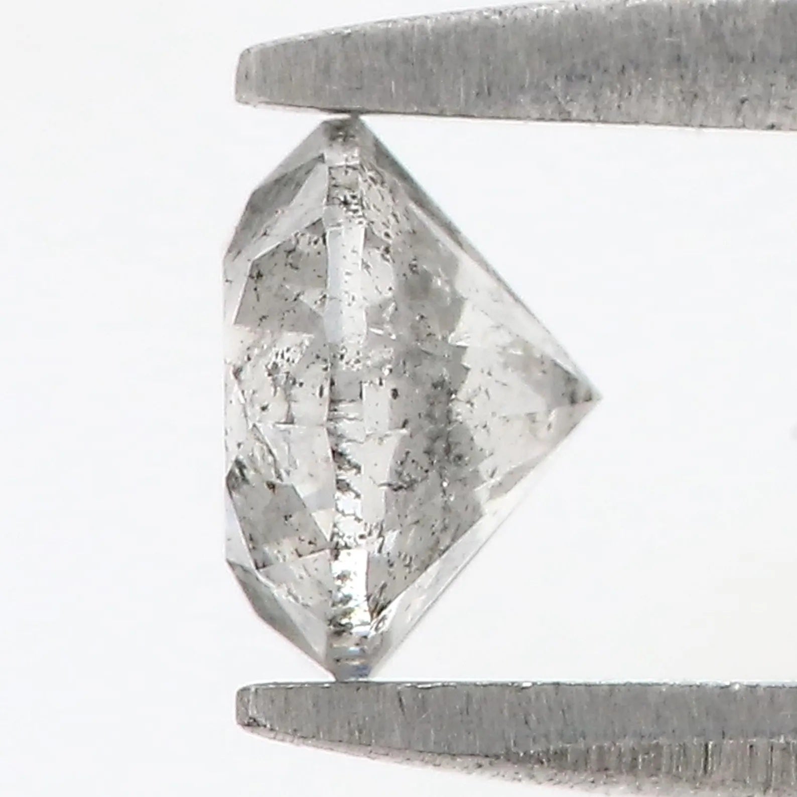 0.66 Ct Natural Loose Round Brilliant Cut Diamond Salt And Pepper Diamond 5.25 MM Natural Black Gray Color Round Brilliant Diamond QN1078