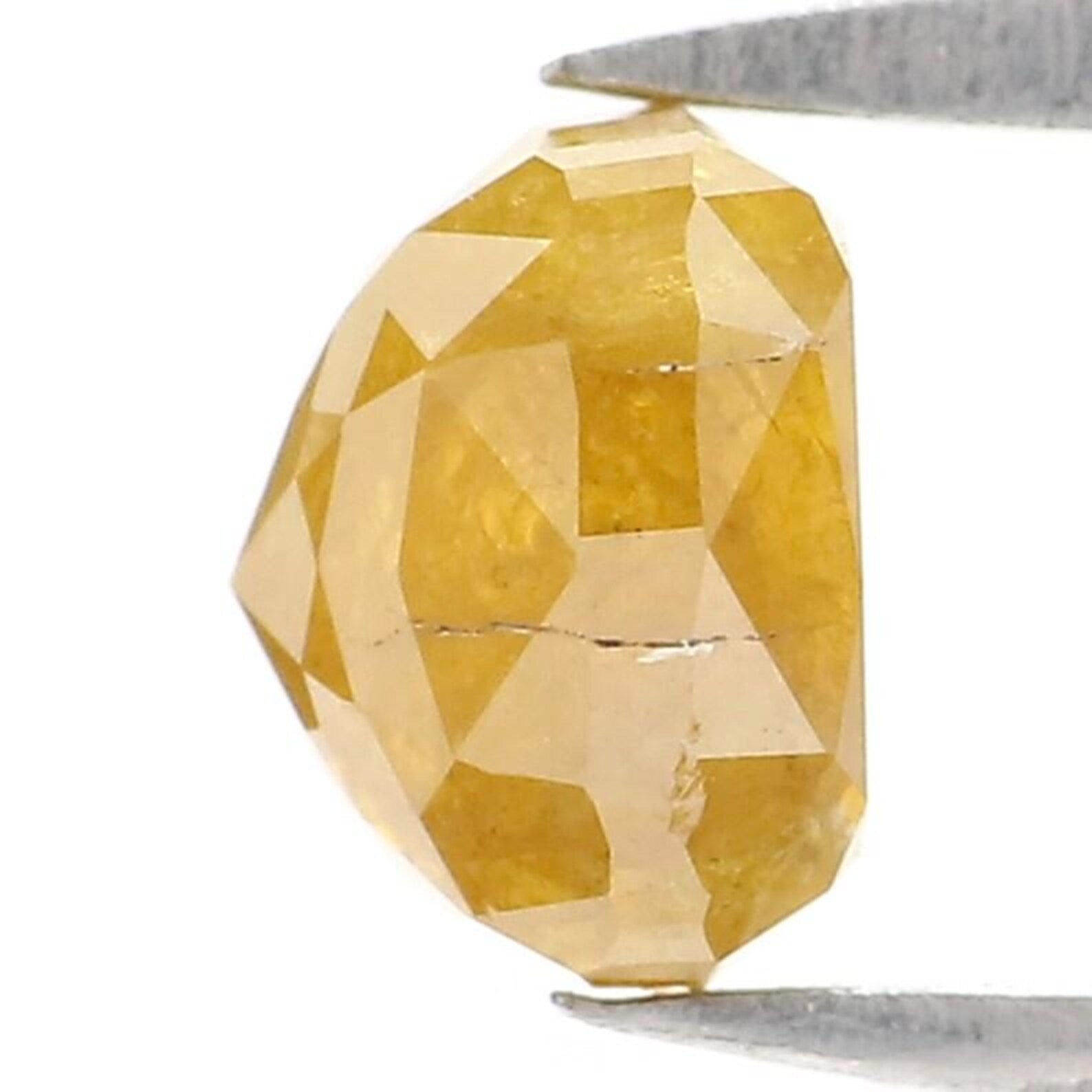 1.08 CT Natural Loose Cushion Shape Diamond Yellow Color Cushion Cut Diamond 5.60 MM Natural Loose Cushion Shape Rose Cut Diamond NQ2213