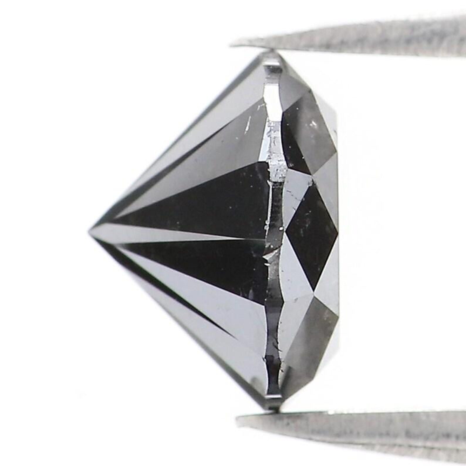 1.65 CT Natural Loose Round Shape Diamond Black Color Round Diamond 7.25 MM Natural Diamond Black Color Round Brilliant Cut Diamond NQ277