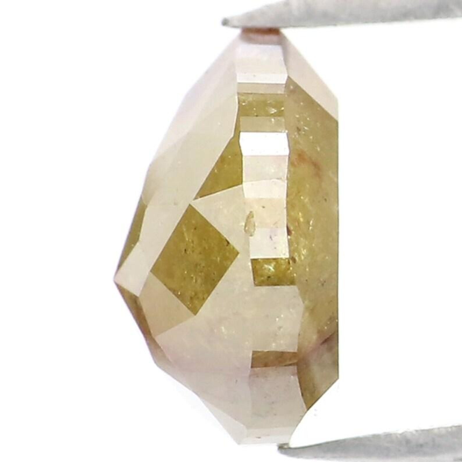 1.56 Ct Natural Loose Pear Shape Diamond Yellow Color Pear Cut Diamond 7.45 MM Natural Loose Diamond Brown Color Pear Rose Cut Diamond NQ207