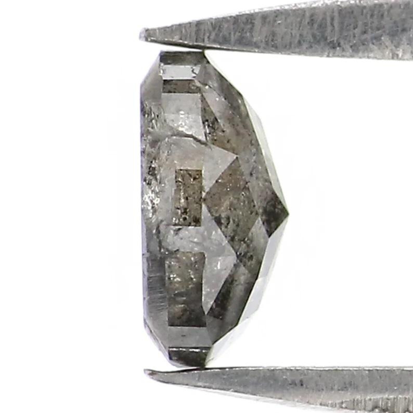 0.54 CT Natural Loose Oval Shape Diamond Salt And Pepper Oval Diamond 5.50 MM Natural Loose Black Grey Color Oval Rose Cut Diamond NQ9241