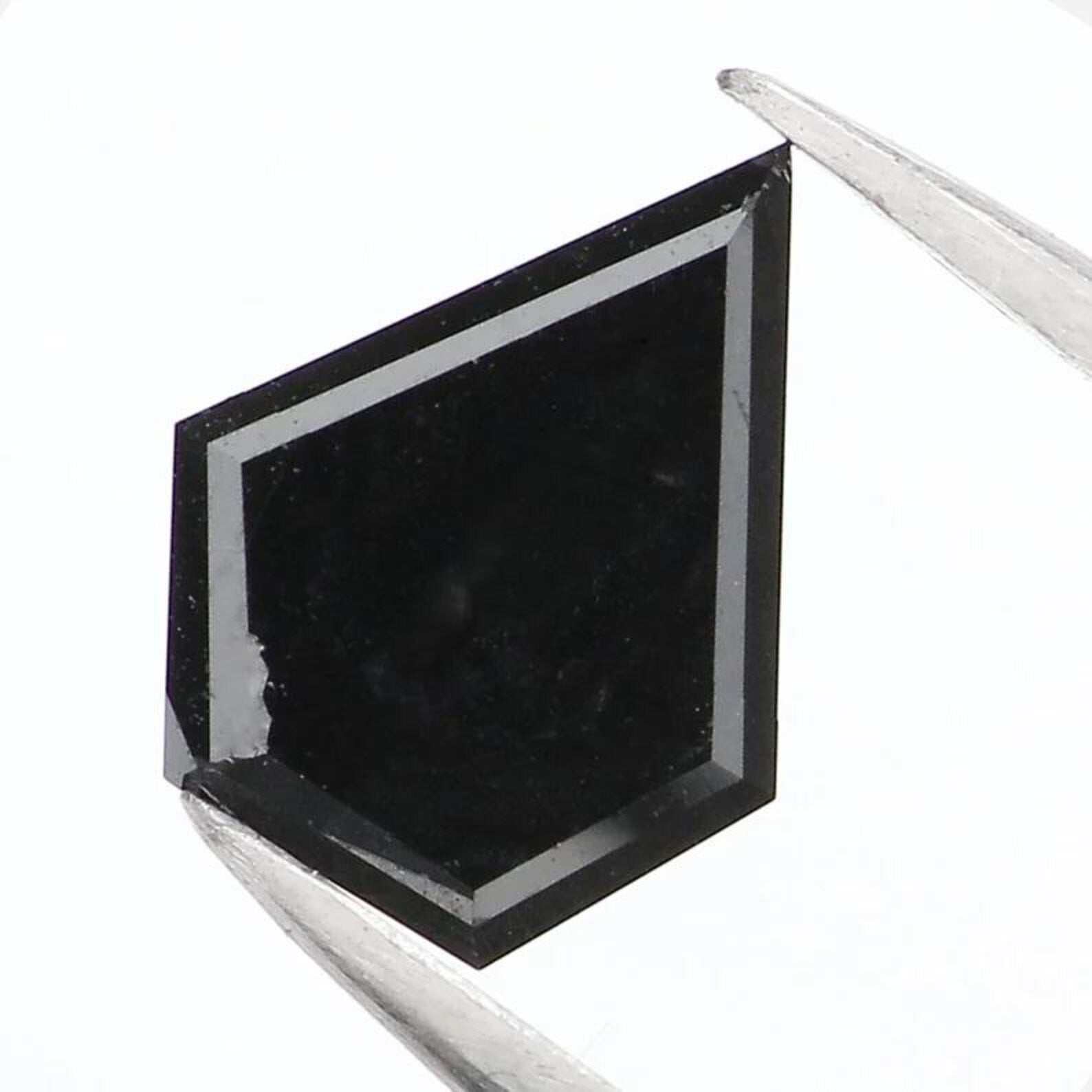 0.73 CT Natural Loose Shield Shape Diamond Black Color Shield Cut Diamond 7.60 MM Natural Loose Black Color Shield Rose Cut Diamond NQ306