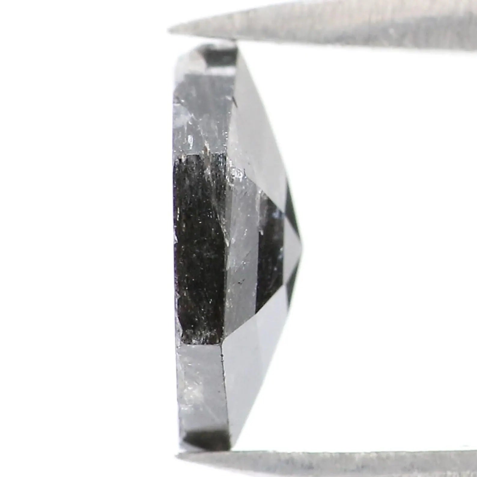 1.00 CT Natural Loose Hexagon Shape Diamond Salt And Pepper Diamond 7.80 MM Natural Loose Black Grey Color Hexagon Rose Cut Diamond NQ7856