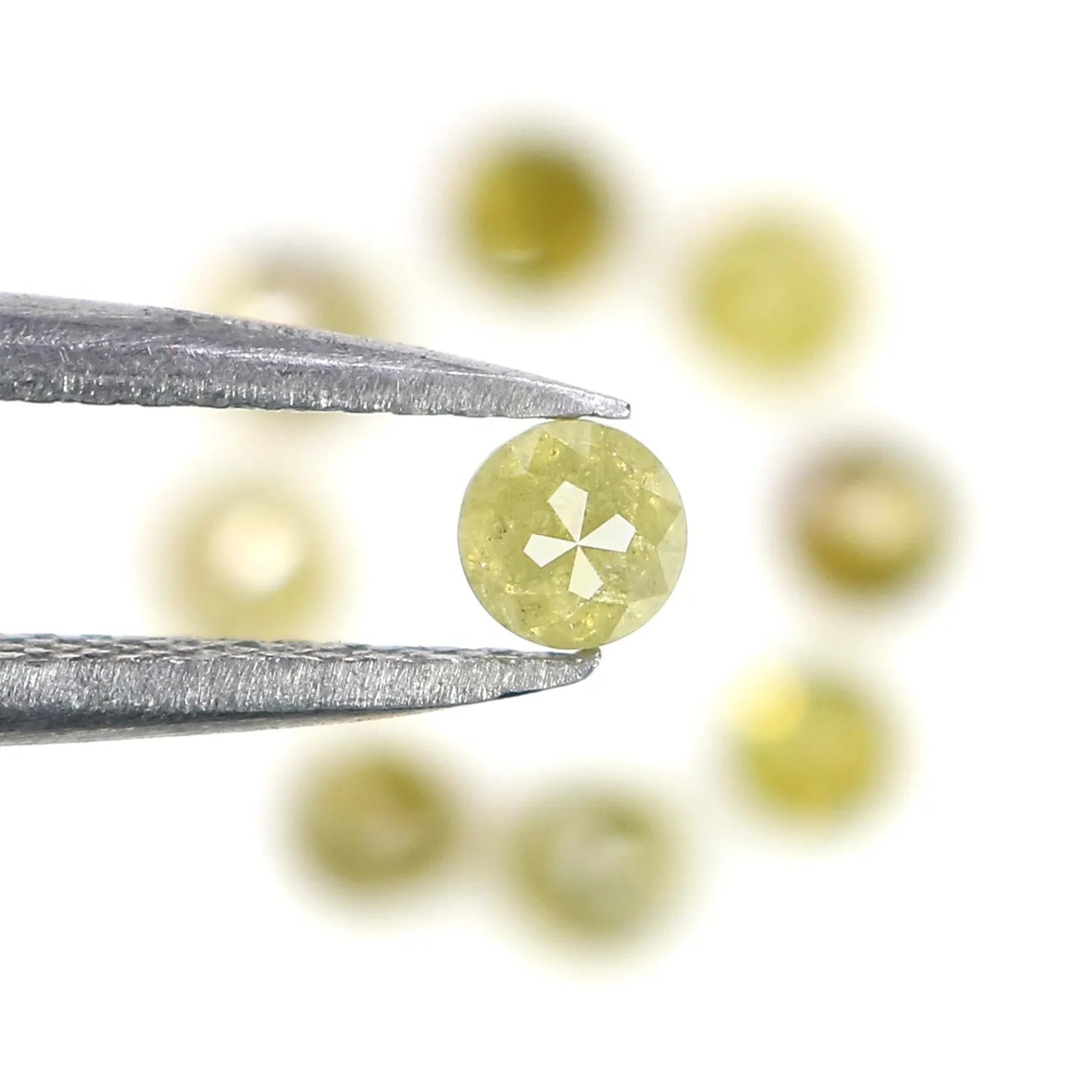 1.55 CT Natural Loose Round Rose Cut Diamond Yellow Color Round Shape Diamond 3.10 MM Natural Loose Green Color Round Rose Cut Diamond NQ417