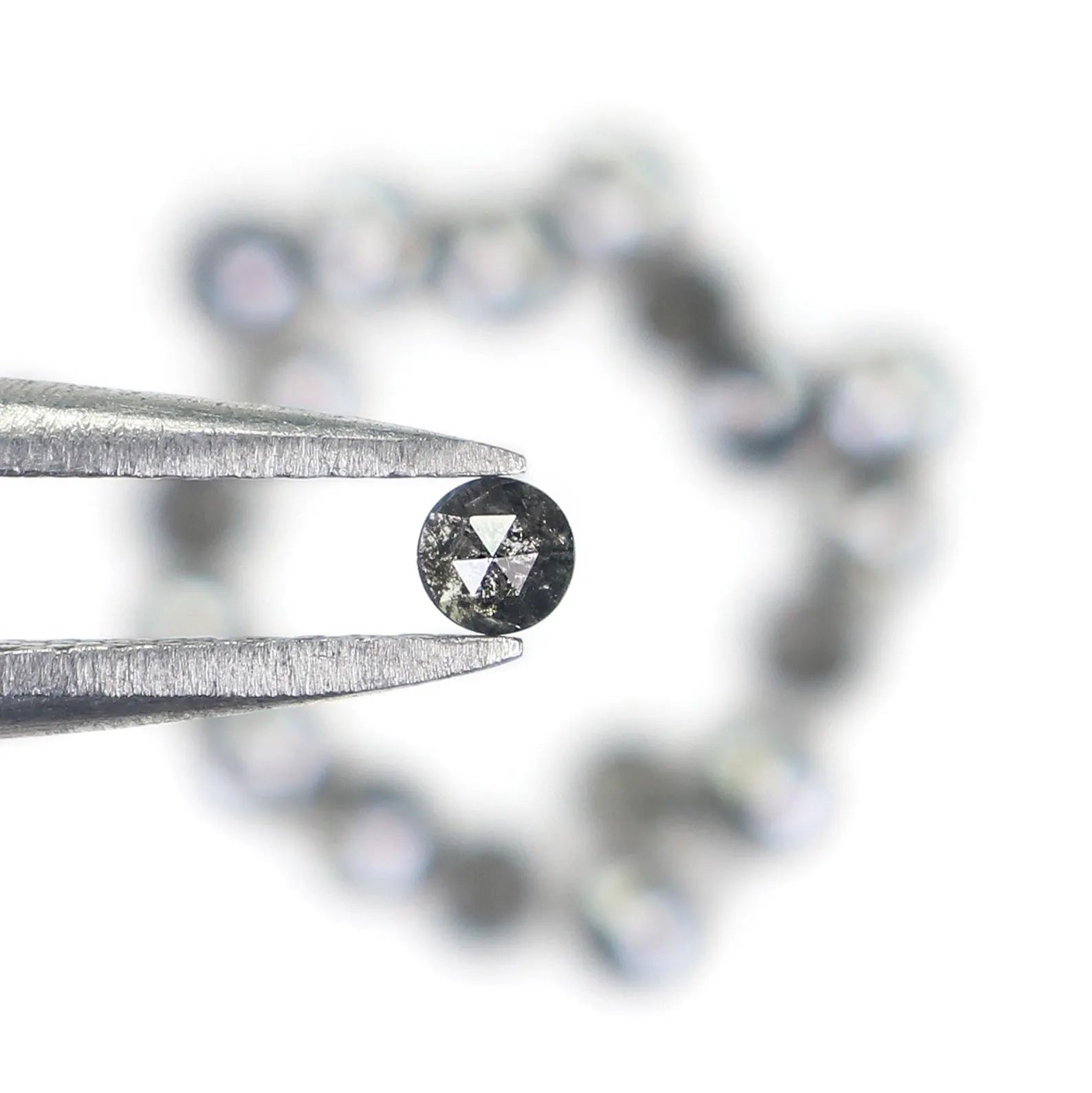 1.04 CT Natural Loose Round Cut Diamond Salt And Pepper Round Diamond 2.30 MM Natural Loose Black Grey Color Round Rose Cut Diamond NQ1839