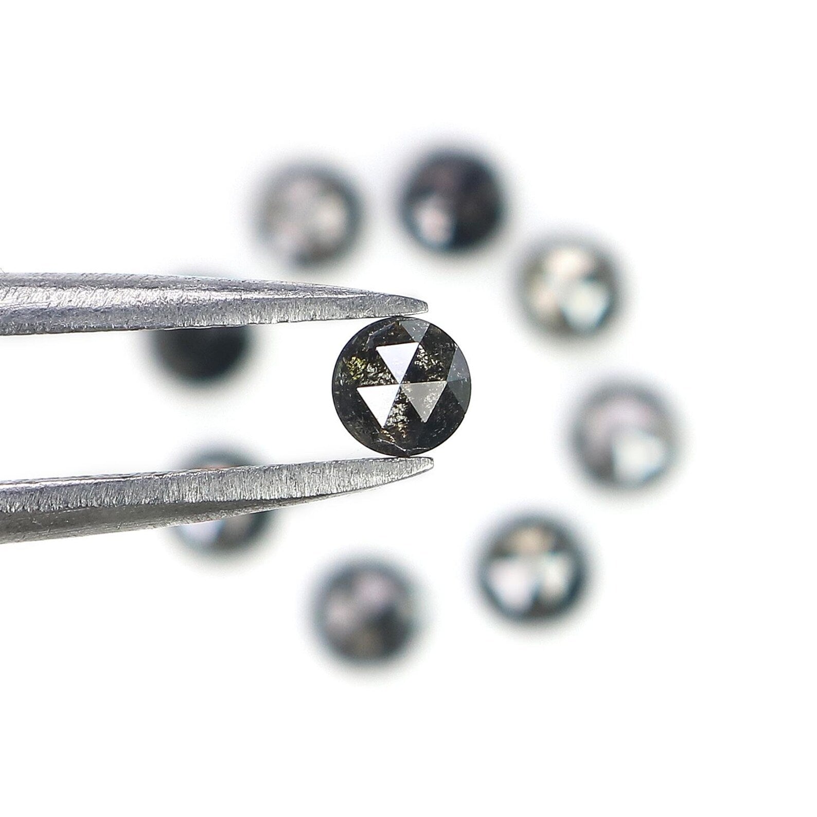 1.61 CT Natural Loose Round Shape Diamond Salt And Pepper Round Diamond 3.30 MM Natural Loose Black Grey Color Round Rose Cut Diamond NQ8752