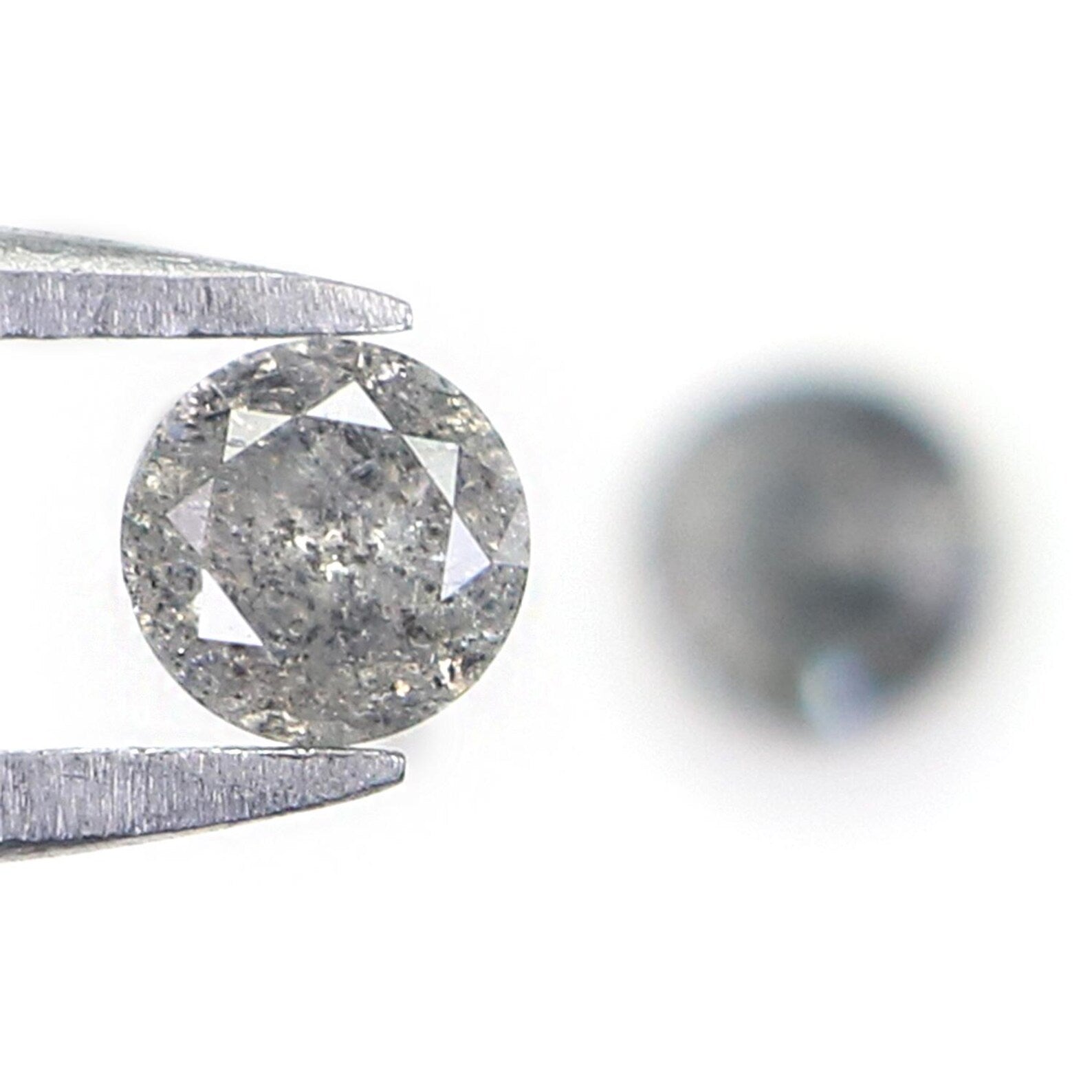 0.55 CT Natural Loose Round Shape Pair Diamond Salt And Pepper Round Diamond 3.70 MM Natural Black Grey Round Brilliant Cut Diamond NQ302