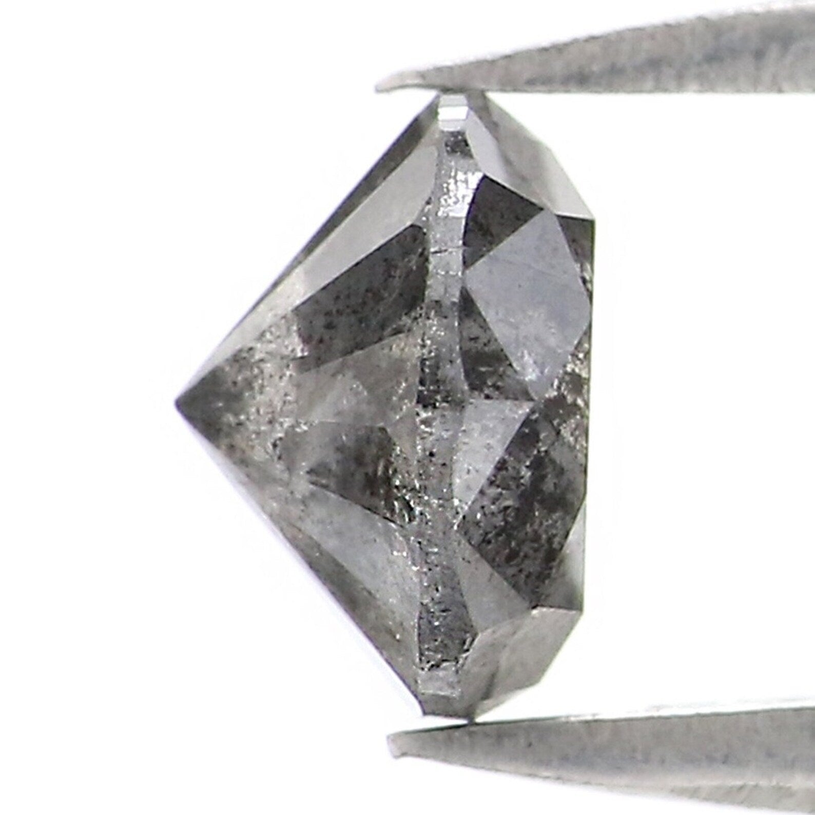 0.87 Ct Natural Loose Round Brilliant Cut Diamond Salt And Pepper Round Diamond 5.80 MM Natural Black Grey Color Round Cut Diamond QN9369