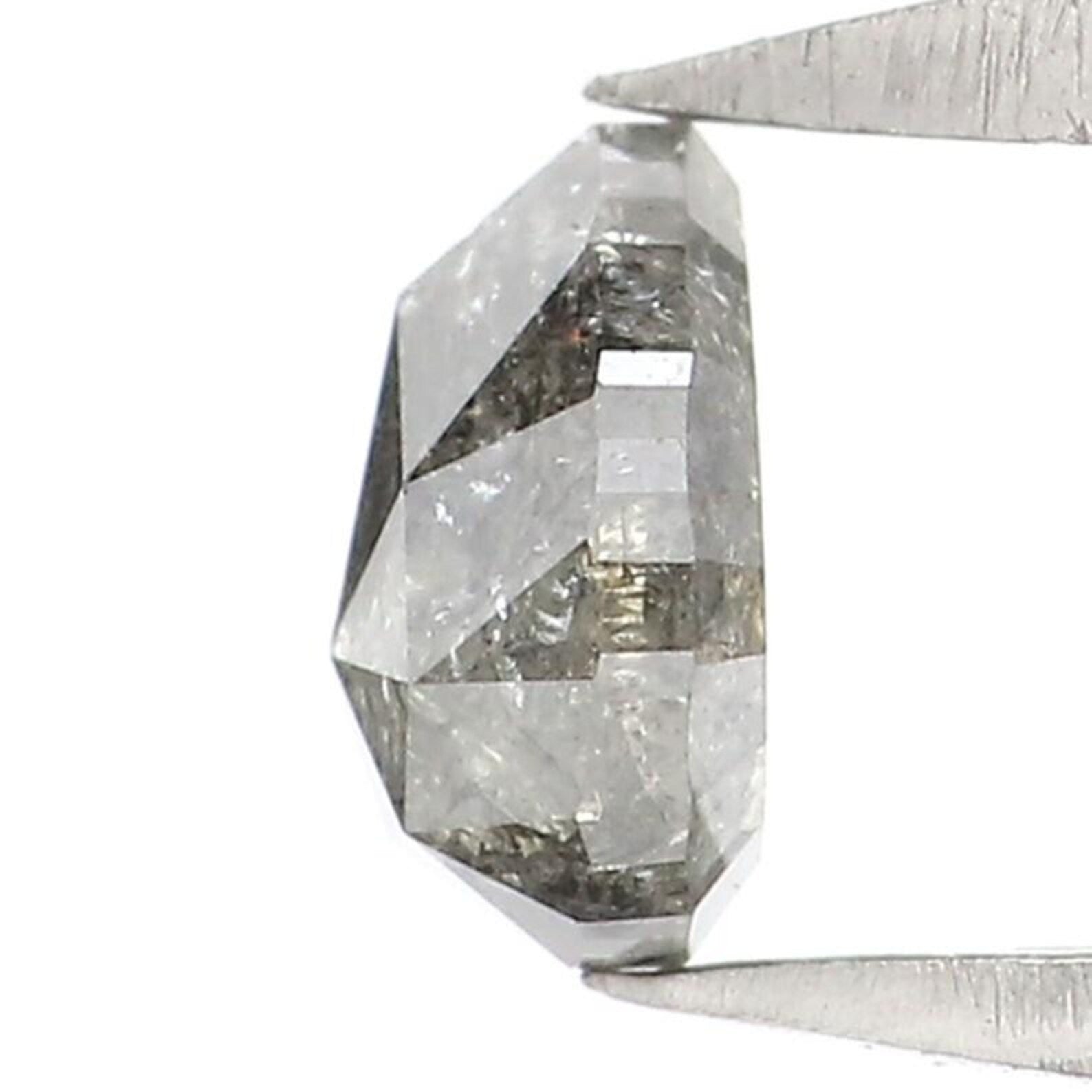0.45 Ct Natural Loose Pear Shape Diamond Salt And Pepper Pear Diamond 4.90 MM Natural Diamond Black Grey Color Pear Rose Cut Diamond NQ9267