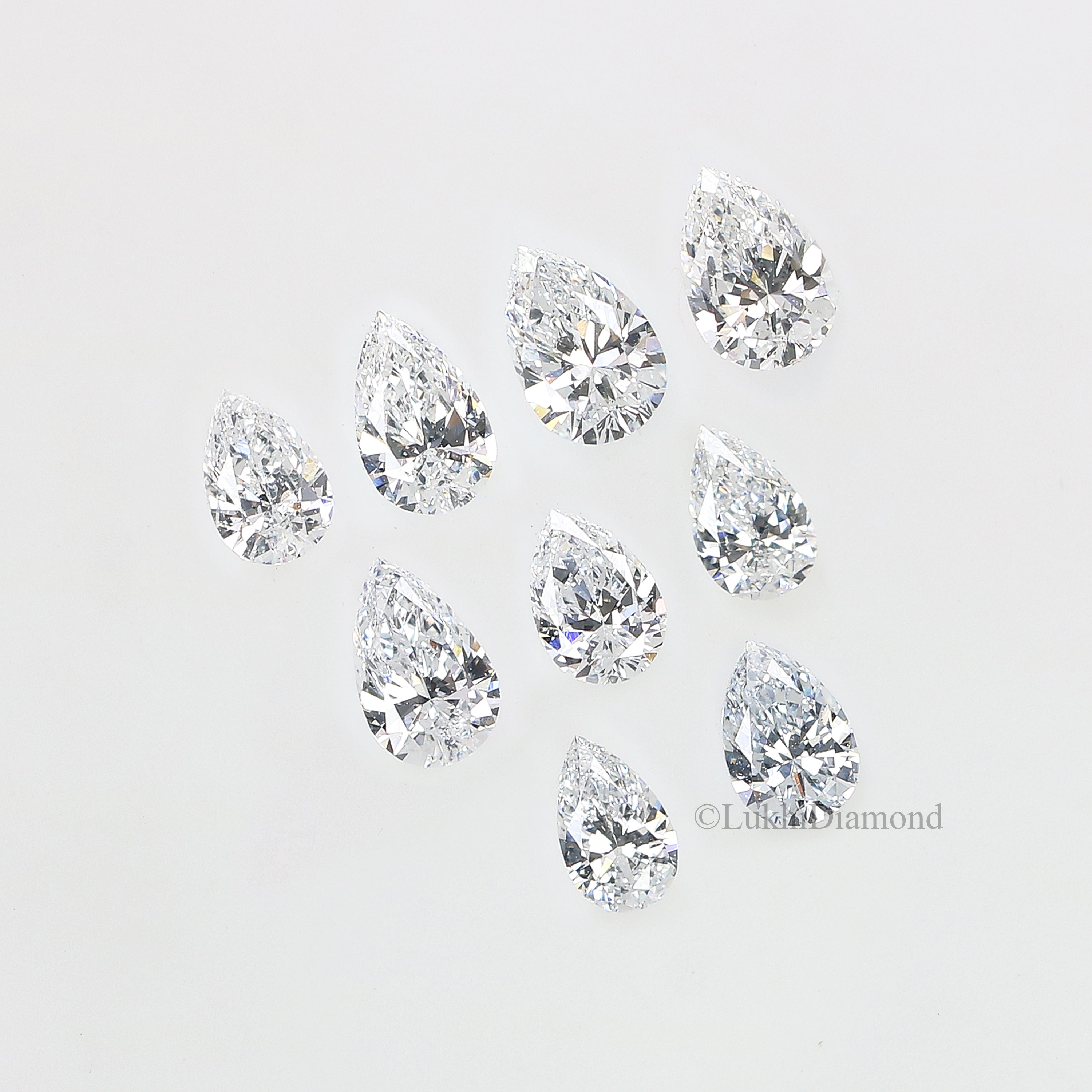 Pear Cut Lab Grown Diamond 3X2/4X3/5X3 MM Size Pear Loose Lab Man Made Diamond 2 PCs Pair For Earring Gift For Her Engagement Ring Q115