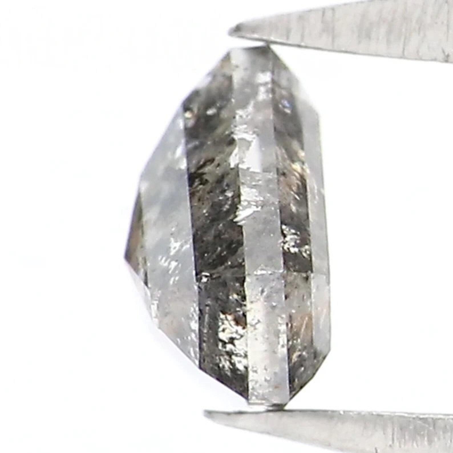 0.67 CT Natural Loose Shield Shape Diamond Salt And Pepper Shield Diamond 5.00 MM Natural Black Grey Color Shield Rose Cut Diamond NQ2159