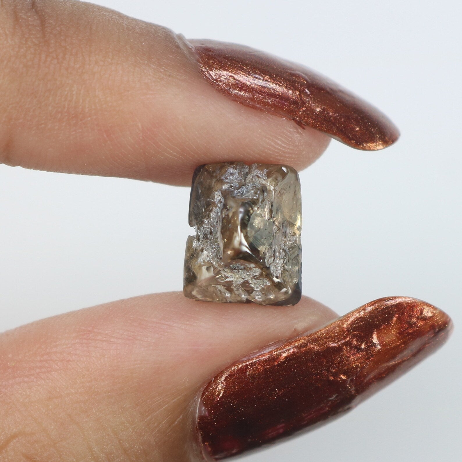 2.81 Ct Natural Loose Diamond Rough Brown Color I3 Clarity 9.55 MM KDN145
