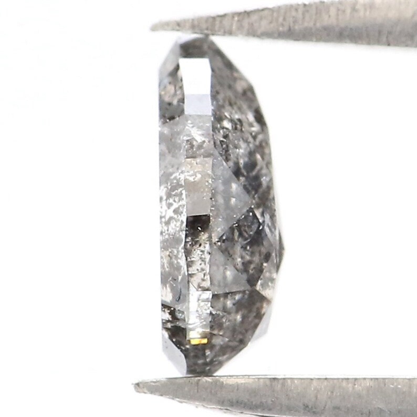 0.42 CT Natural Loose Pear Shape Diamond Salt And Pepper Pear Diamond 6.10 MM Natural Loose Black Grey Color Pear Rose Cut Diamond NQ1900