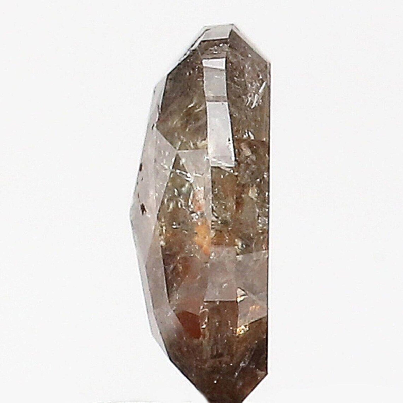 0.59 CT Natural Loose Oval Shape Diamond Brown Color Oval Cut Diamond 6.30 MM Natural Loose Grey Color Diamond Oval Rose Cut Diamond NQ452