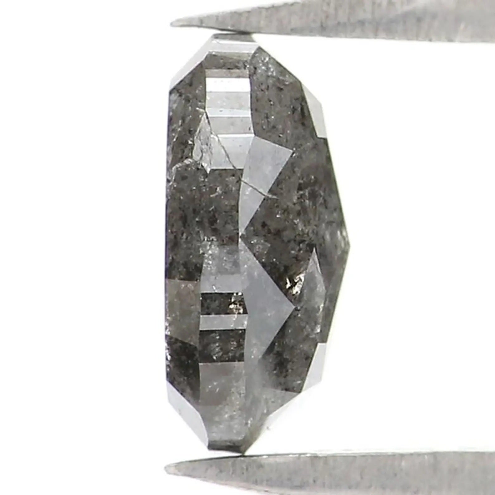 1.03 CT Natural Loose Oval Shape Diamond Salt And Pepper Oval Diamond 6.90 MM Natural Diamond Black Grey Color Oval Rose Cut Diamond NQ1352