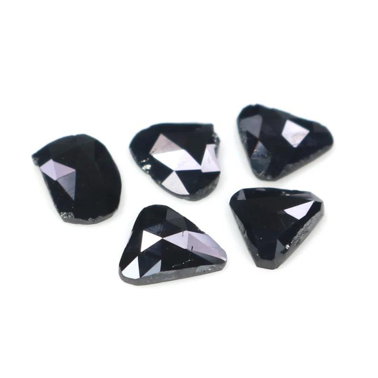 1.06 CT Natural Loose Slice Shape Diamond Black Color Irregular Cut Diamond 5.50 MM Natural Loose Black Color Slice Rose Cut Diamond NQ2230