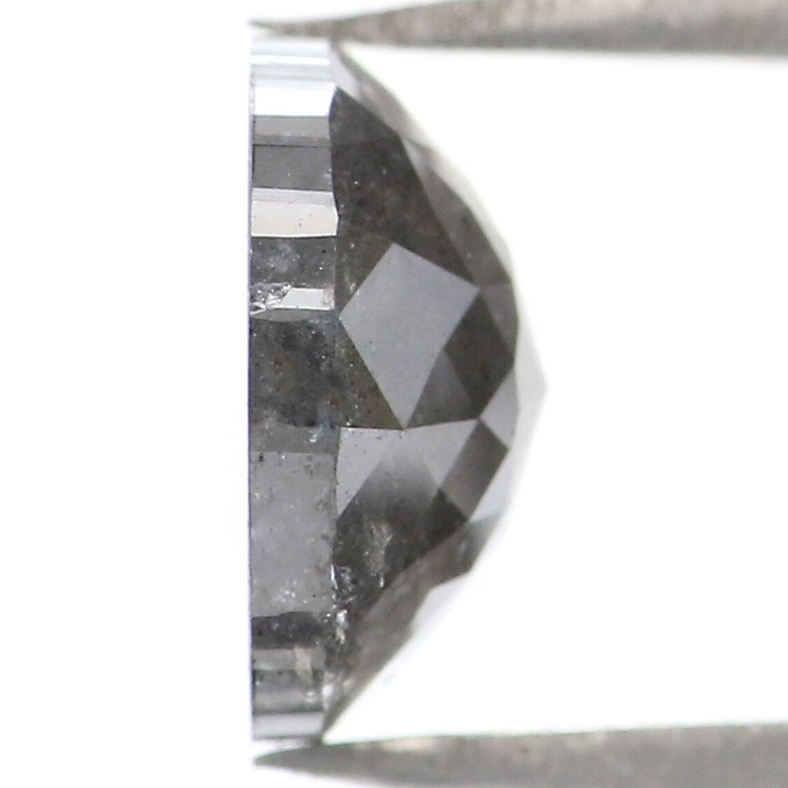 2.02 CT Natural Loose Oval Shape Diamond Salt And Pepper Oval Diamond 8.30 MM Natural Loose Grey Color Oval Shape Rose Cut Diamond NQ9893