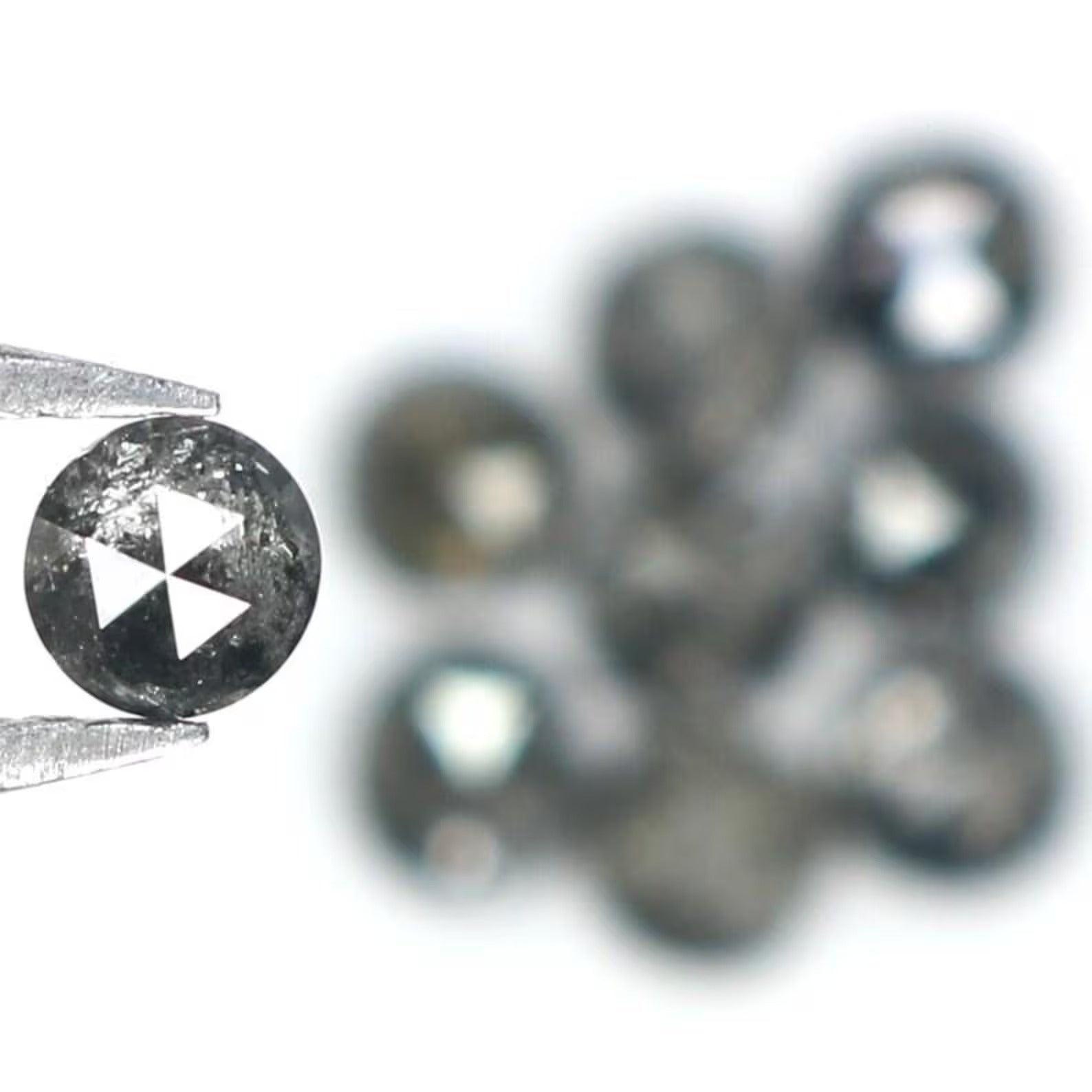 1.20 CT Natural Loose Round Shape Diamond Salt And Pepper Round Diamond 3.10 MM Natural Loose Black Grey Color Round Rose Cut Diamond NQ1795