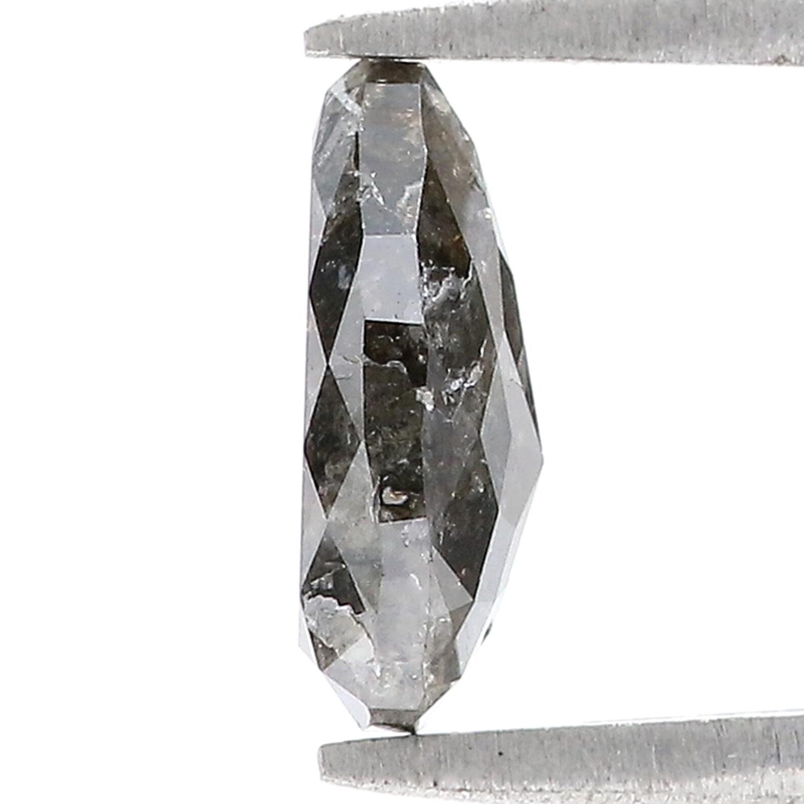 1.95 CT Natural Loose Pear Shape Diamond Salt And Pepper Pear Diamond 9.70 MM Natural Diamond Black Grey Color Pear Rose Cut Diamond N7666
