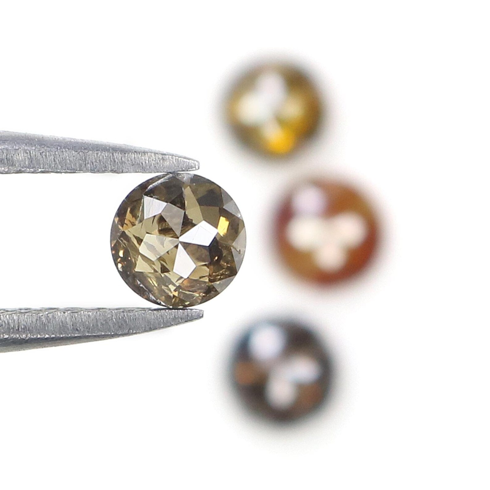1.19 CT Natural Loose Round Cut Diamond Yellow Black Color Round Diamond 4.00 MM Natural Yellow Black Color Round Rose Cut Diamond NQ730