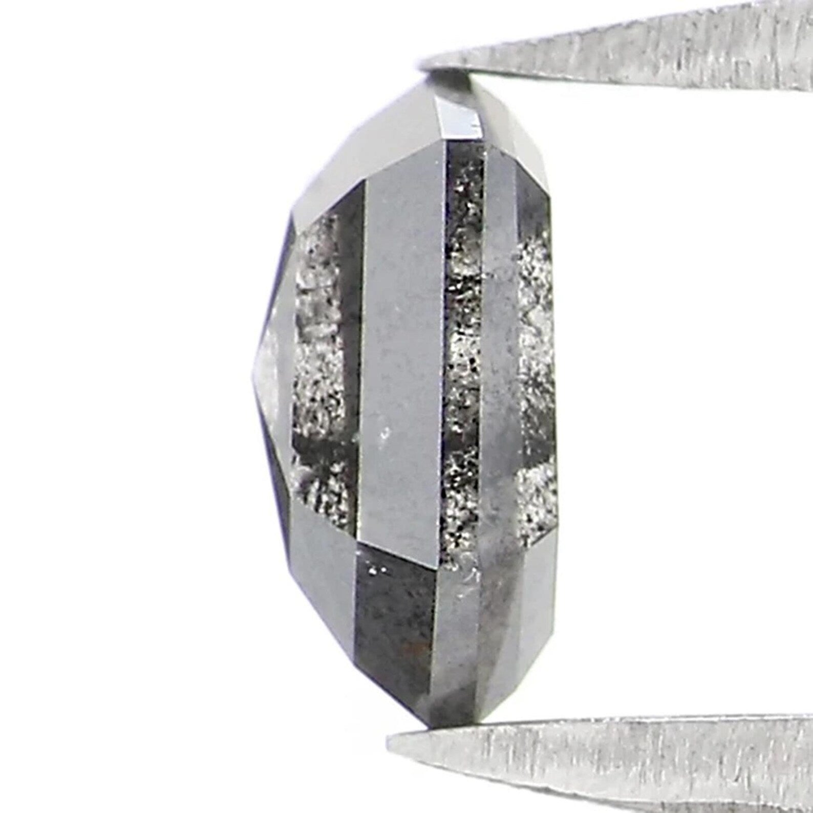 0.60 CT Natural Loose Hexagon Shape Diamond Salt And Pepper Hexagon Diamond 5.70 MM Natural Black Gray Color Hexagon Rose Cut Diamond NQ2172
