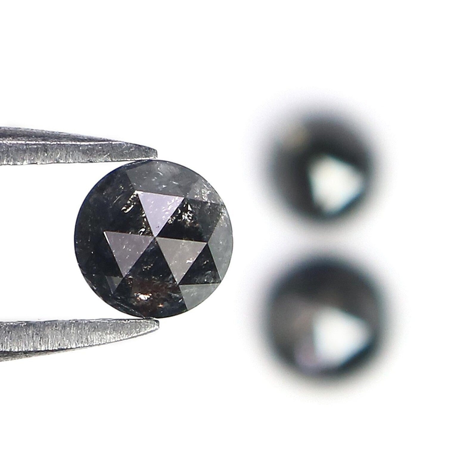 1.15 CT Natural Loose Round Cut Diamond Salt And Pepper Round Diamond 4.10 MM Natural Diamond Black Grey Color Round Rose Cut Diamond NQ8746
