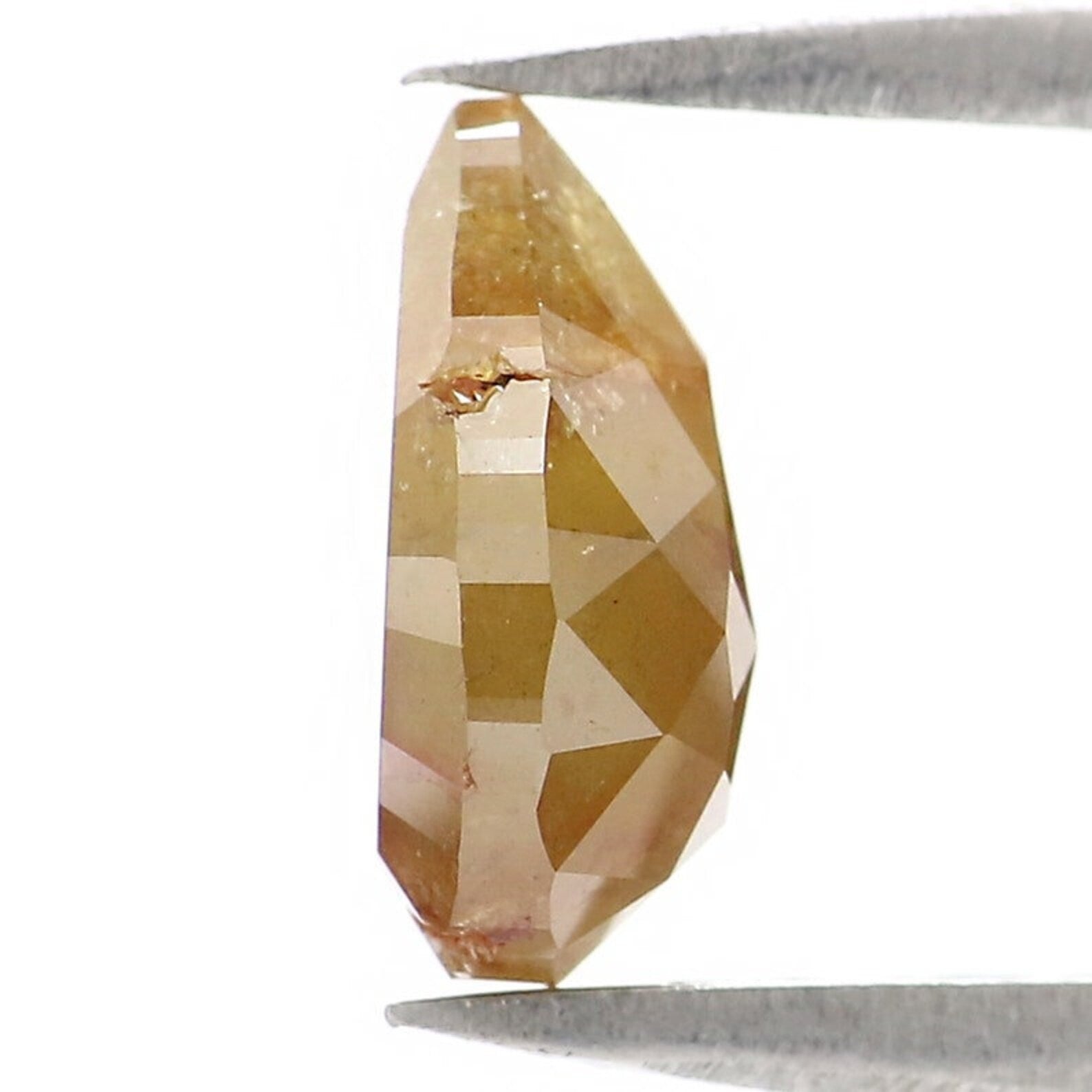 1.67 CT Natural Loose Pear Shape Diamond Yellow Color Pear Cut Diamond 8.80 MM Natural Loose Brown Color Diamond Pear Rose Cut Diamond NQ232