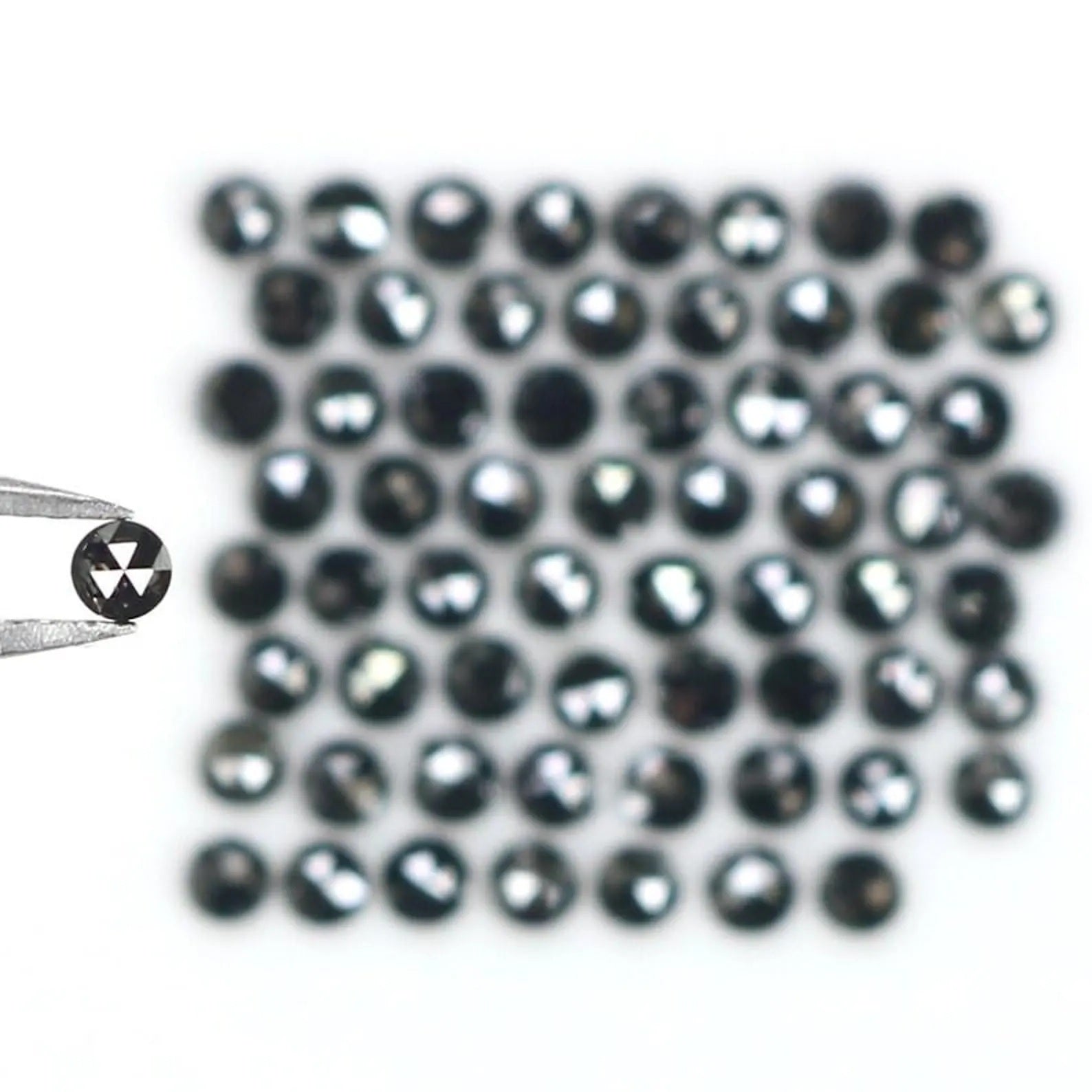 2.89 CT Natural Loose Round Shape Diamond Black Color Round Diamond 2.10 MM Natural Loose Diamond Black Color Round Rose Cut Diamond NQ1807