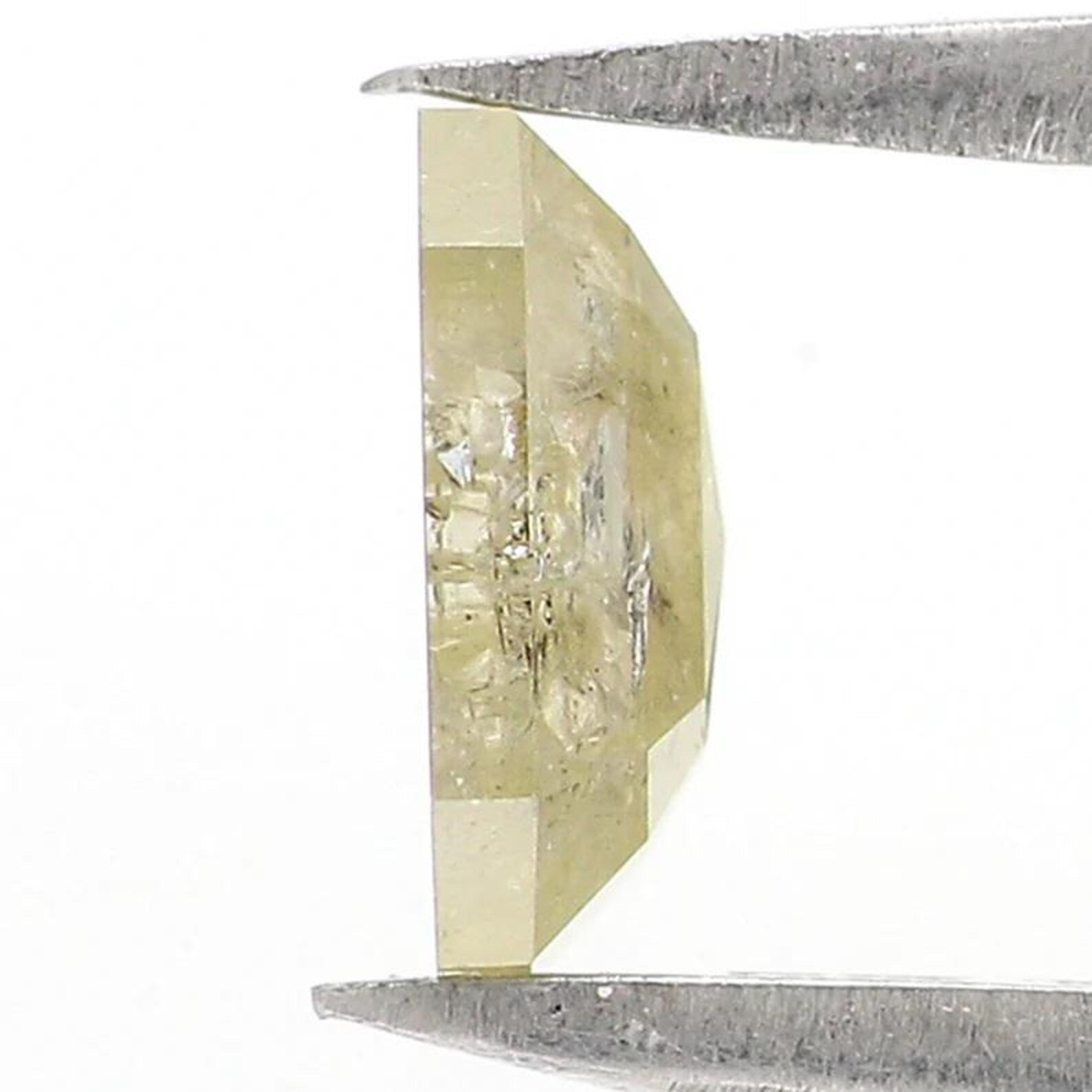 0.59 CT Natural Loose Emerald Shape Diamond Yellow Color Emerald Diamond 6.10 MM Natural Loose Green Color Emerald Rose Cut Diamond NQ8710