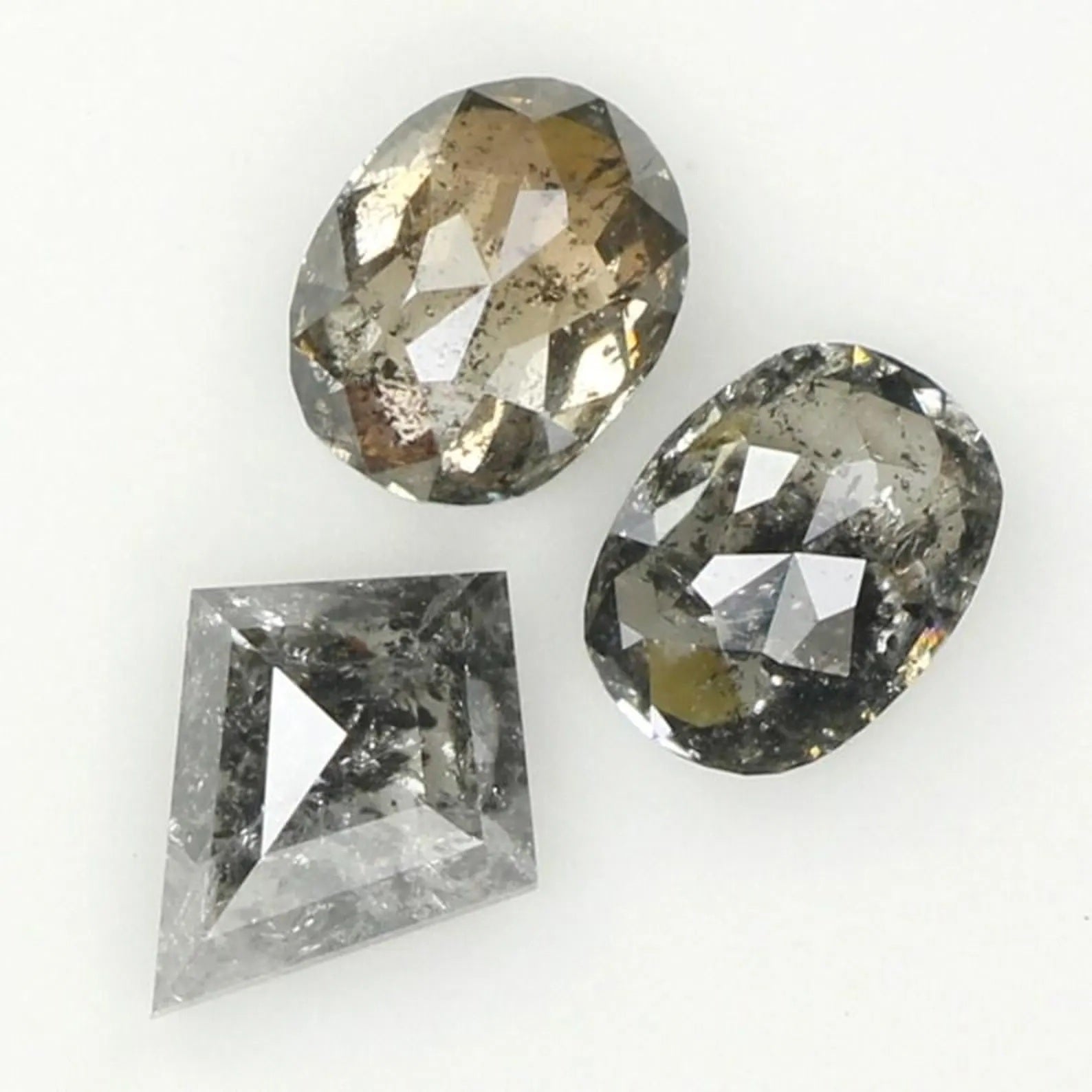 0.85 Ct Natural Loose Mix Shape Diamond Salt And Pepper Mix Shape Diamond 4.40 MM Natural Black Grey Color Mix Shape Rose Cut Diamond QN1213