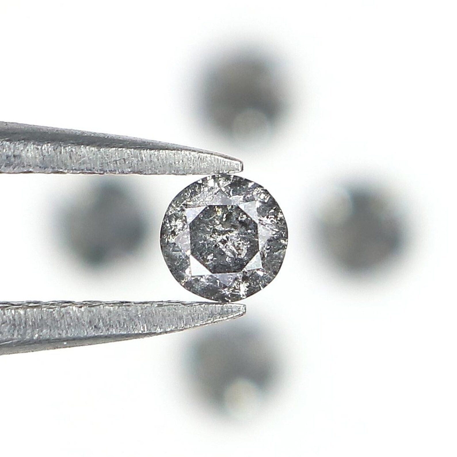 0.68 CT Natural Loose Round Diamond Salt And Pepper Round Diamond 3.20 MM Natural Loose Black Grey Color Round Brilliant Cut Diamond NQ1615